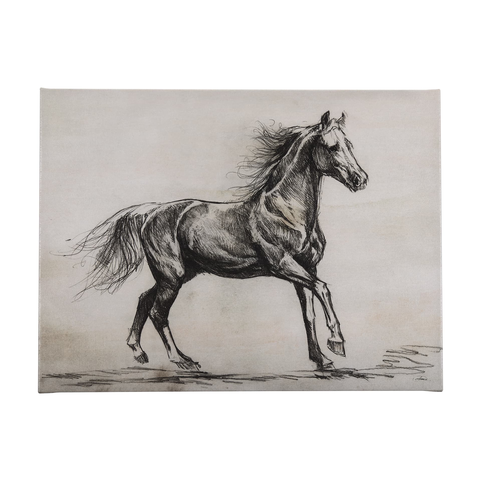 Old West Collection V ( Horse Sketch) by Mercana Studio a Hand Embellished Textured Canvas — product photograph