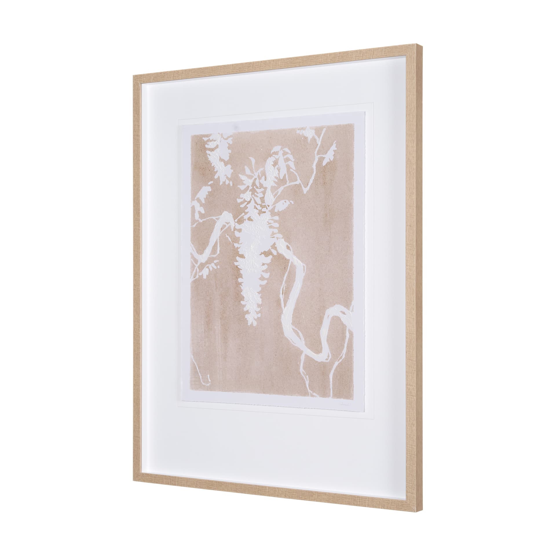 Flower Silhouette-Wisteria by Mercana Studio Hand Embellished Framed Art Print Matted under Glass — product photograph