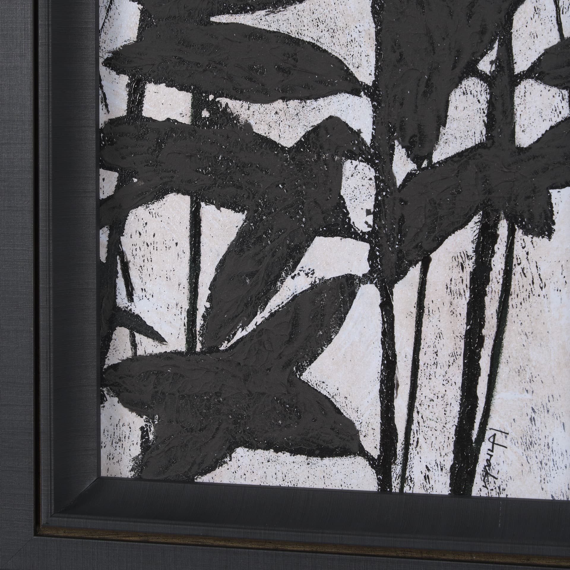 Etched Silouette IV by Mercana Studio a Hand Embellished Textured Framed Art Print — product photograph