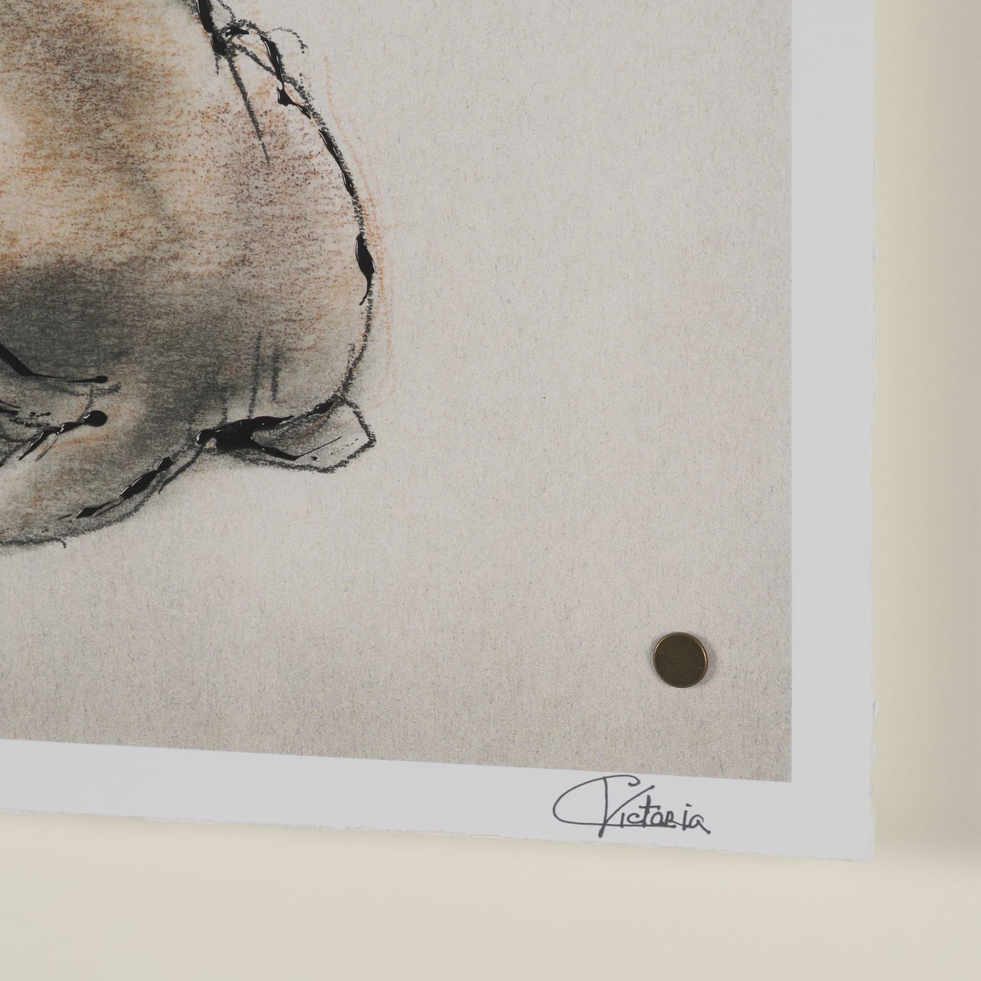 Playful Pup III by Mercana Studio Hand Embelished Framed Artwork Matted under Glass — product photograph