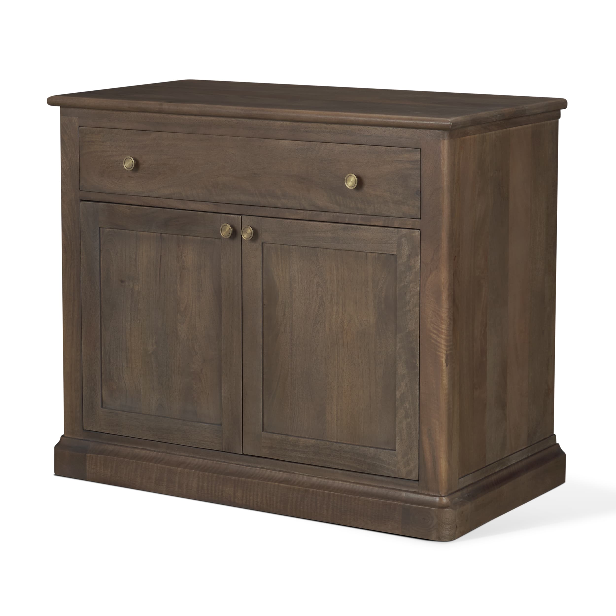 Baron Dark Brown Solid Wood w/ Antique Knobs 2-Door Accent Cabinet — product photograph