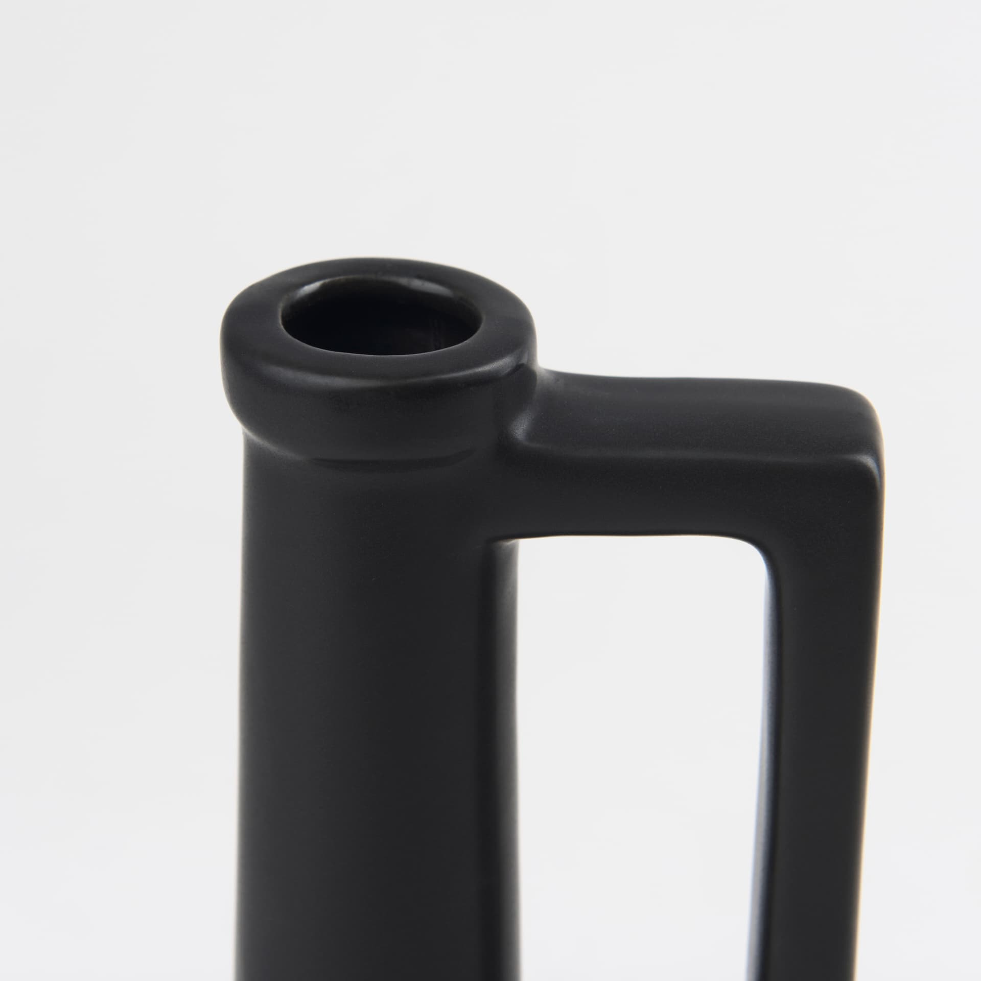 Burton 10.8H Small Matte Black Ceramic Jug Vase — product photograph