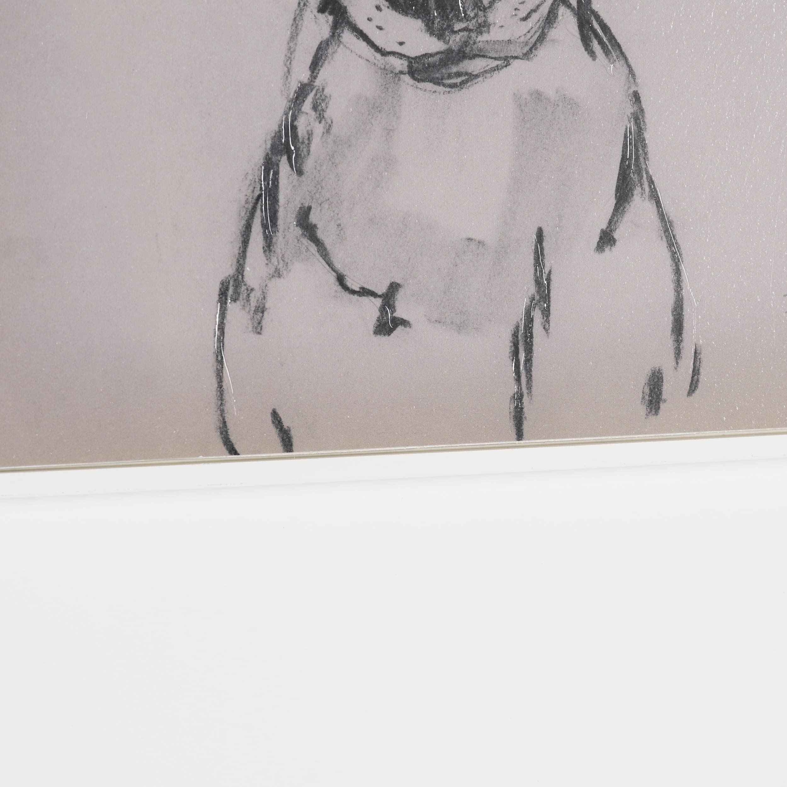 English Bull Terrier by Mercana Studio Hand-Embellished Framed Artwork Matted under Glass — product photograph