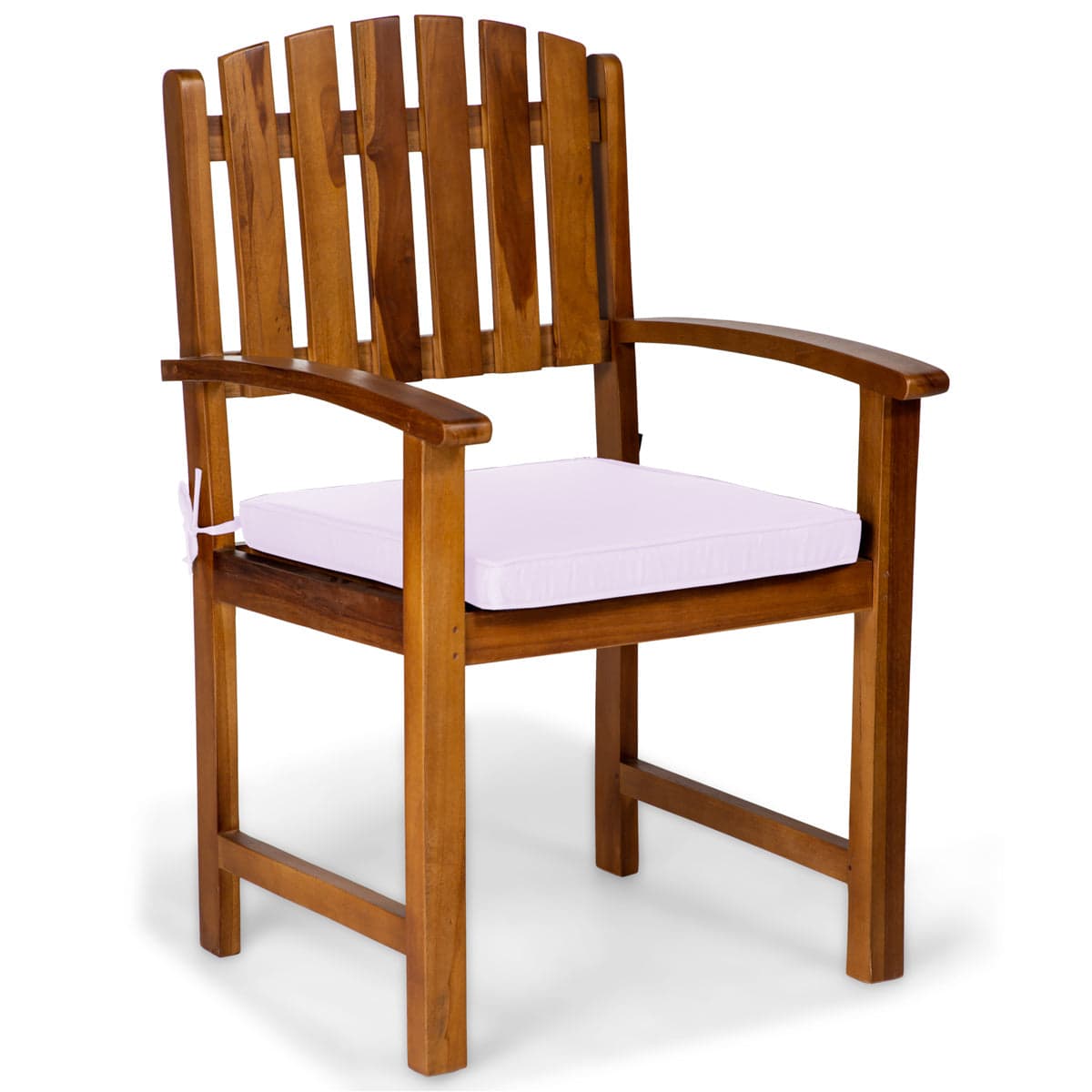 5-Piece Teak Oval Extension Table Dining Chair Set with Royal White Cushions TE70-20-RW — product photograph