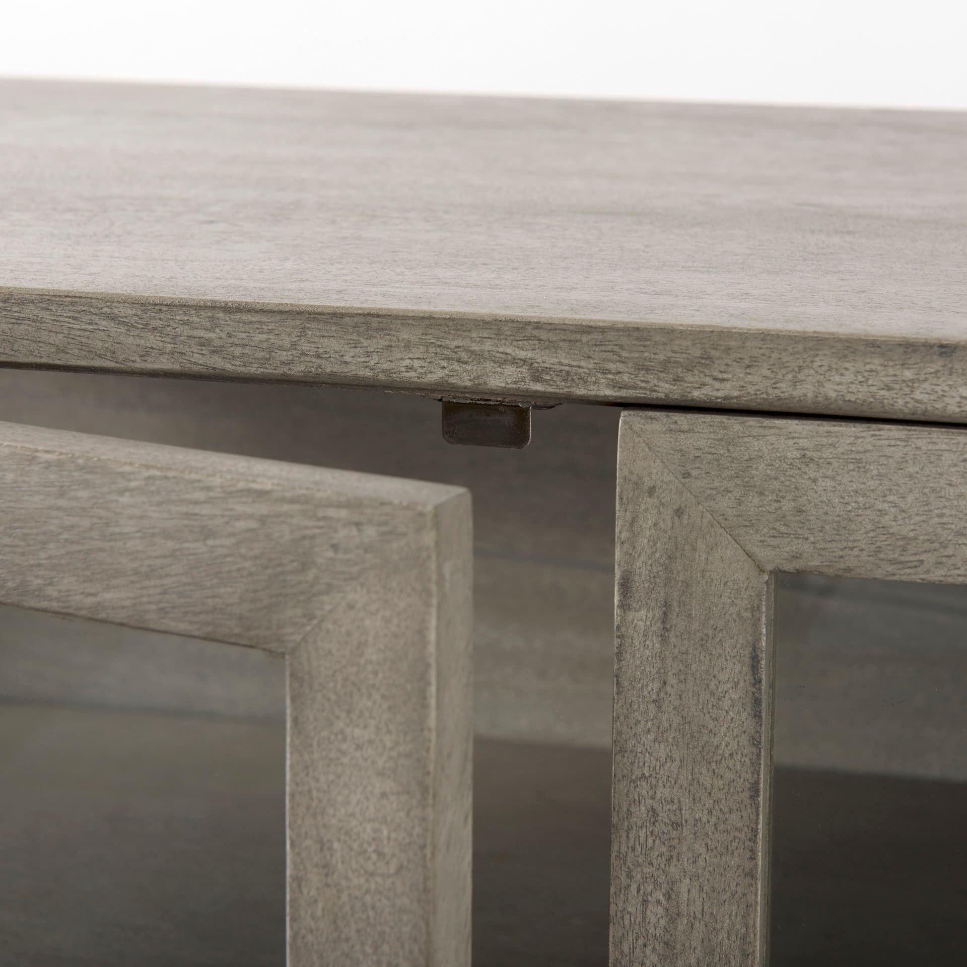 Arelius 36L x 18W x 32H Gray Wood, Black Metal Base w/ 2 Glass Doors Accent Cabinet — product photograph