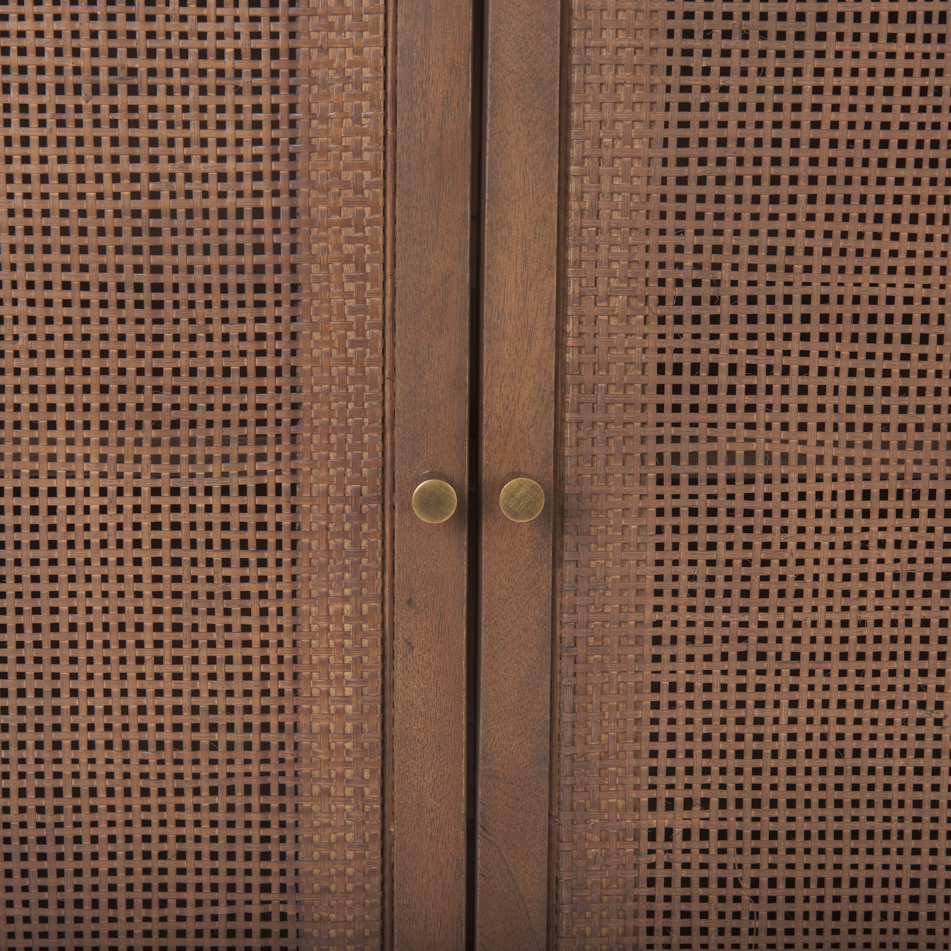Grier Medium Brown Solid Wood W/Cane Sideboard — product photograph