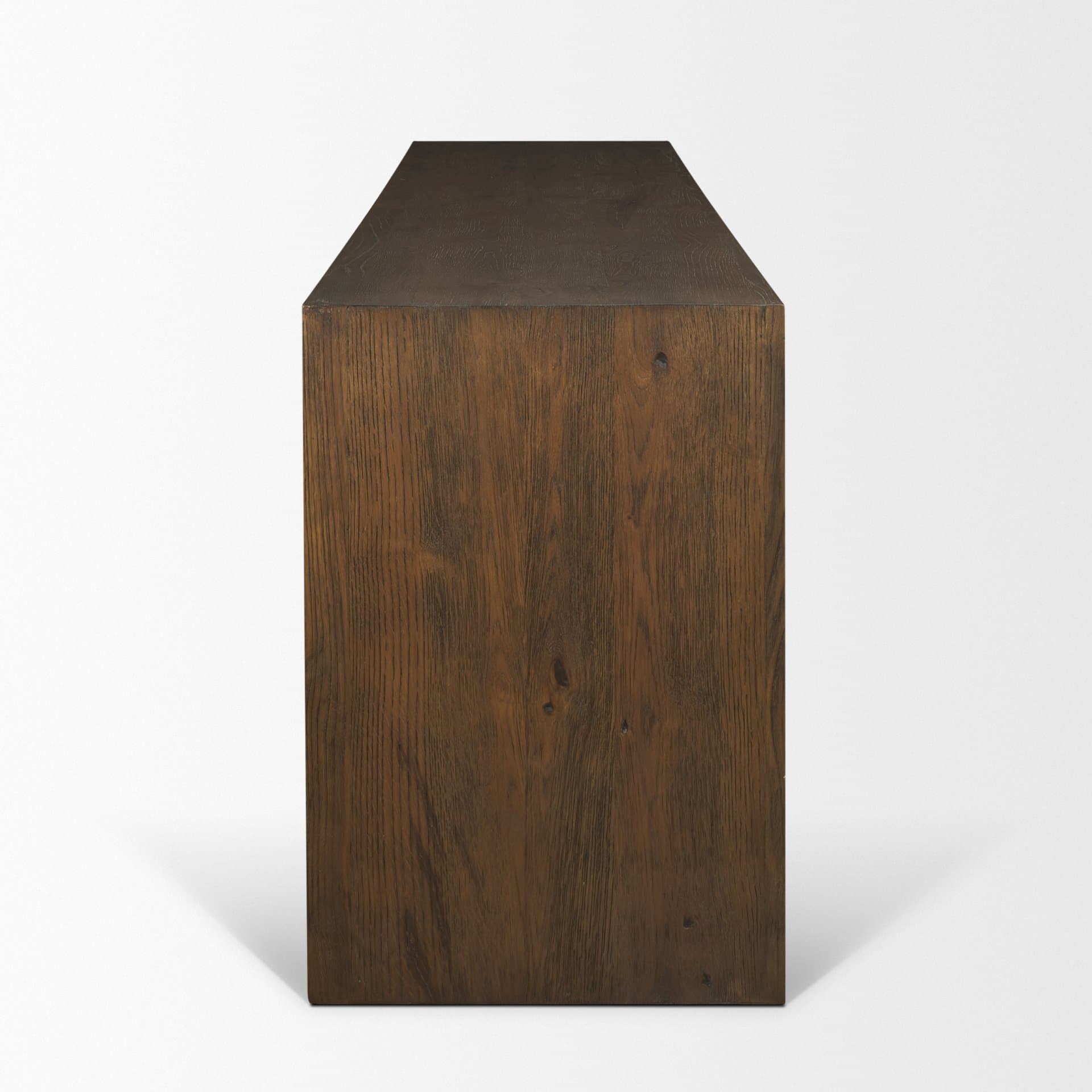 Belford 94" Dark Brown Oak Wood Media Console — product photograph