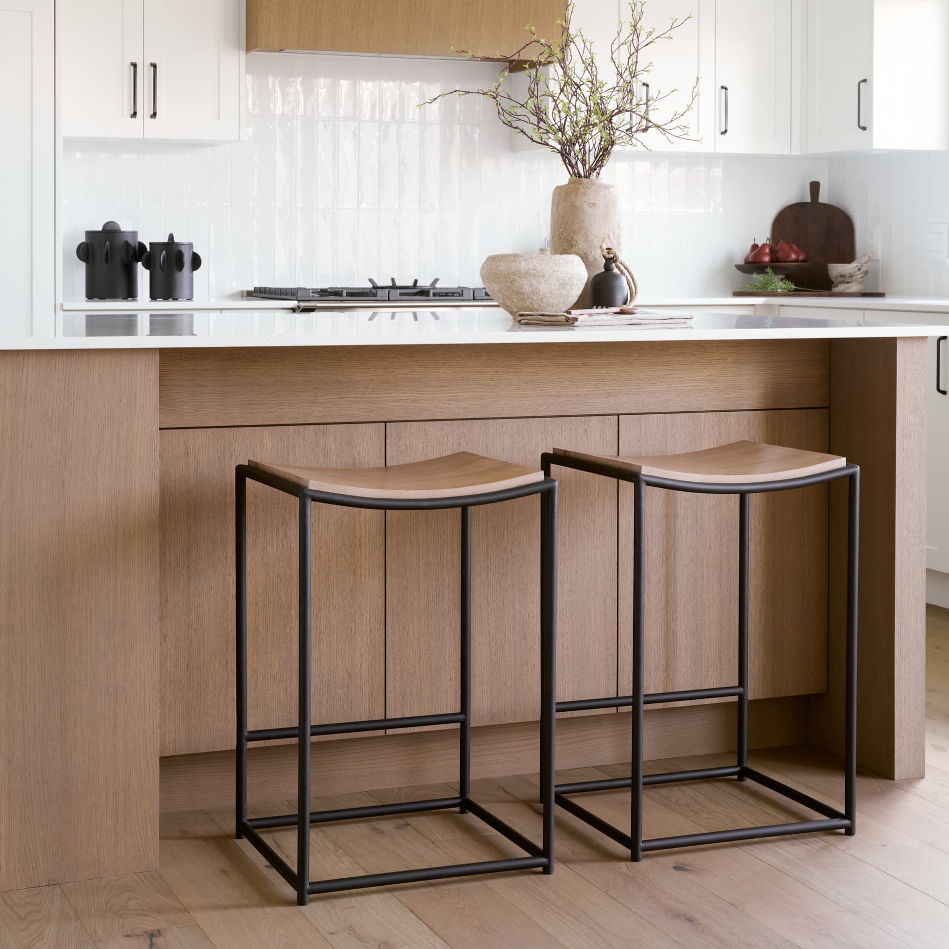 Taniel Backless 26in Seat Counter Stool | Light Brown Metal w/ Metal — product photograph