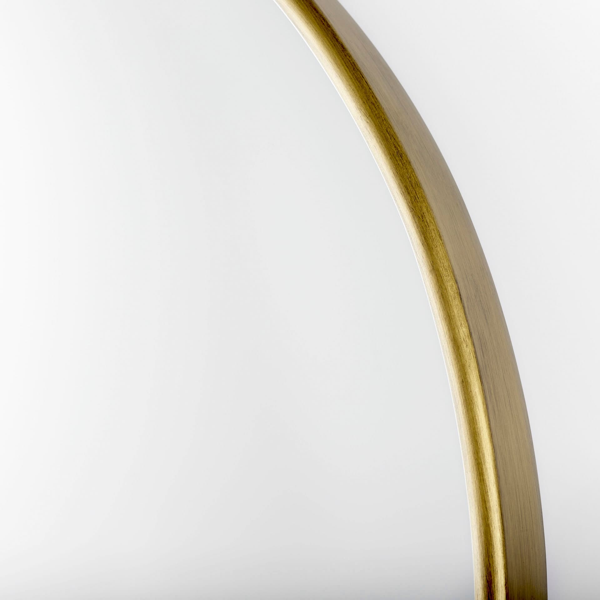 Sadie 36.0L x 2.0W x 76.0H Antique Gold Metal Rounded Arch Floor Mirror — product photograph