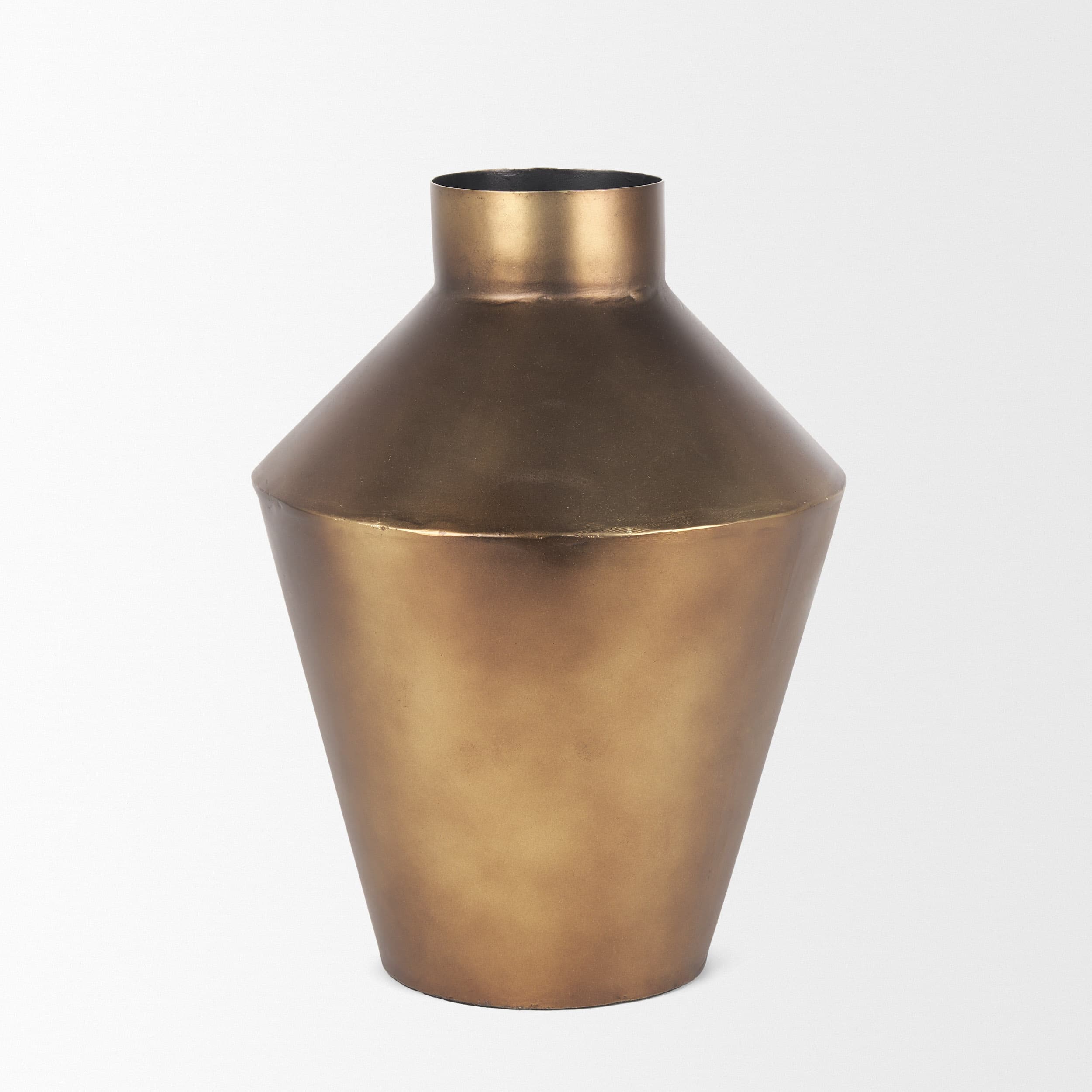 Perrin Small Brushed Gold Metal Decorative Vase — product photograph