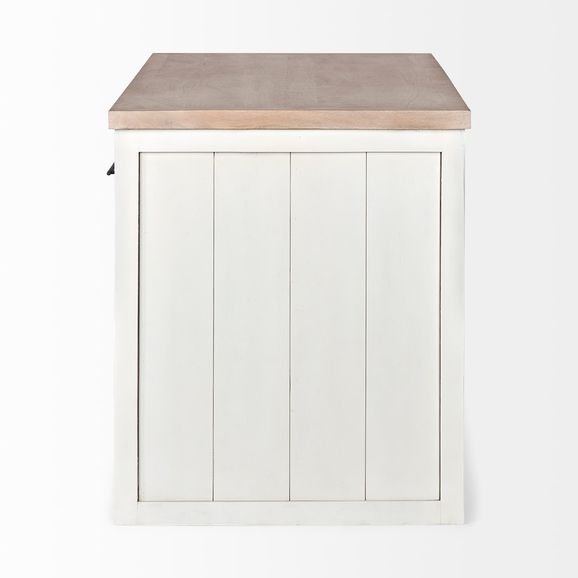Fairview II White and Brown Two-Tone Stain Solid Wood Kitchen Island — product photograph