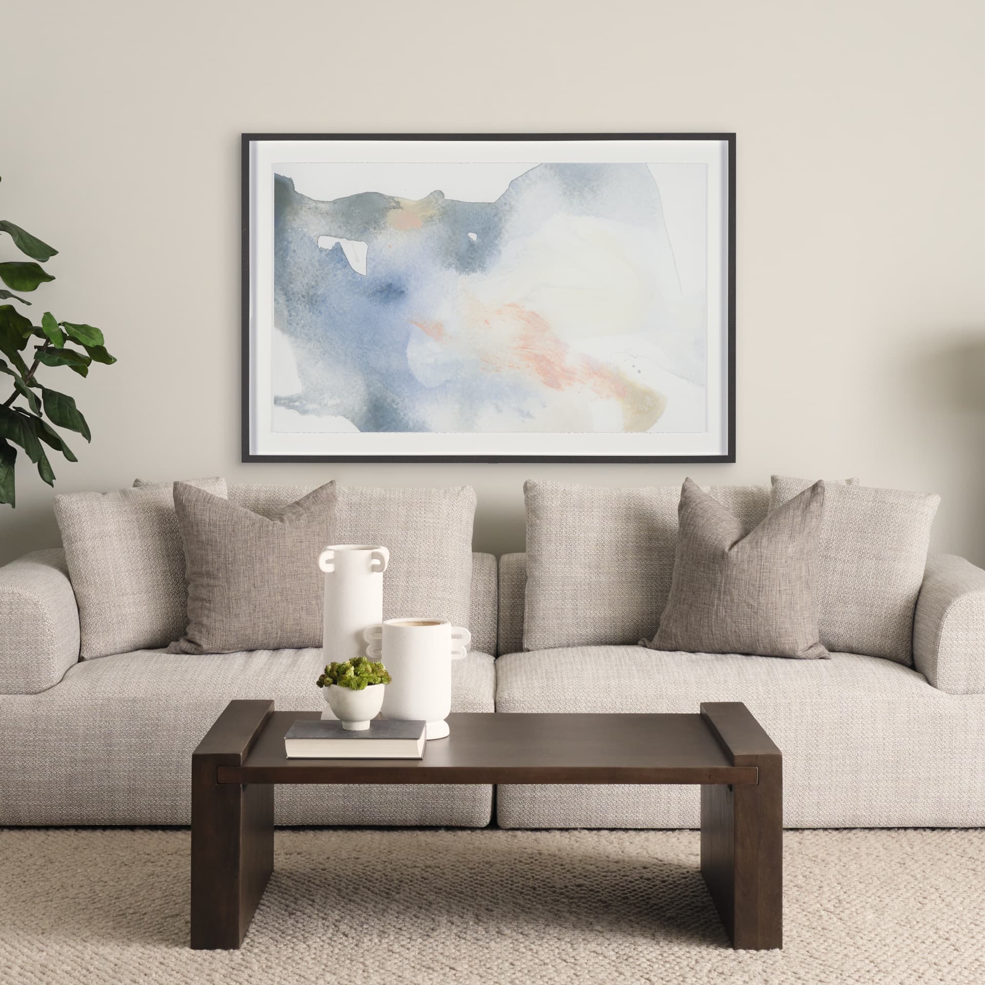 Emotions I by Ira Havuka a Framed Art Print Matted under Glass — in a styled room