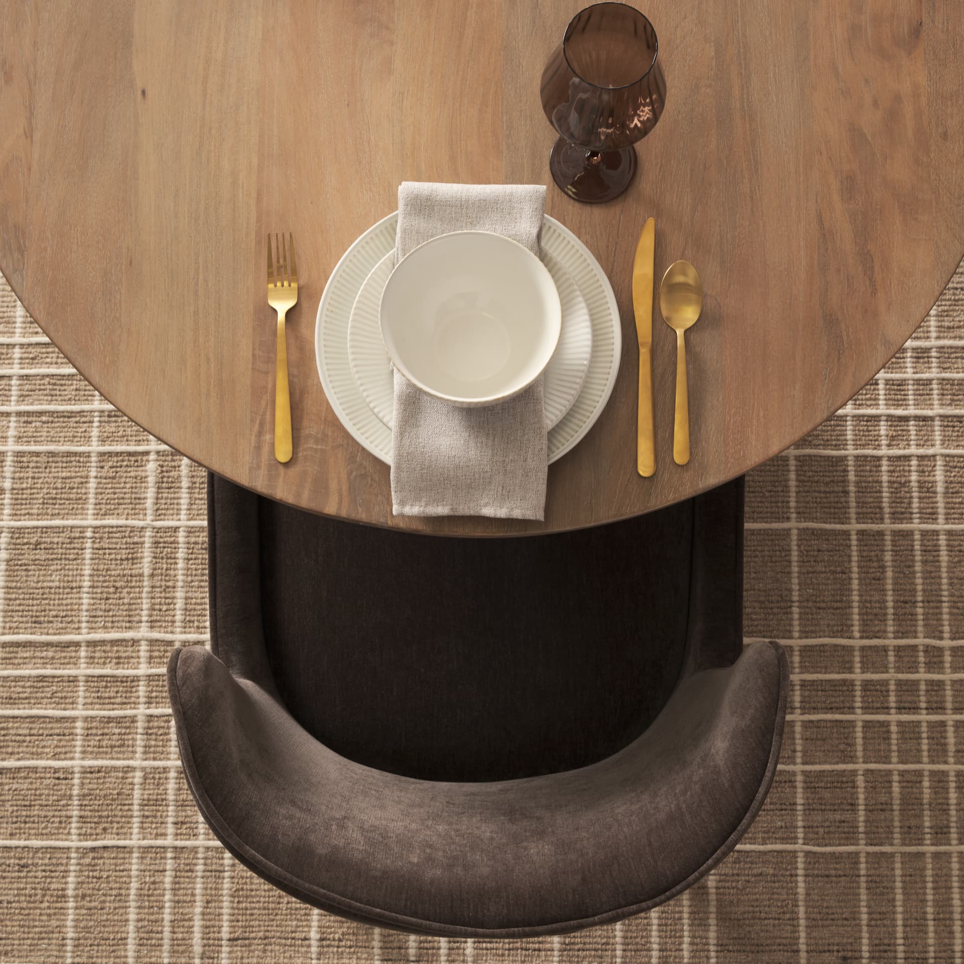 Nolan Wingback Dining Side Chair | Charcoal Chenille w/ Tapered Wood — product photograph