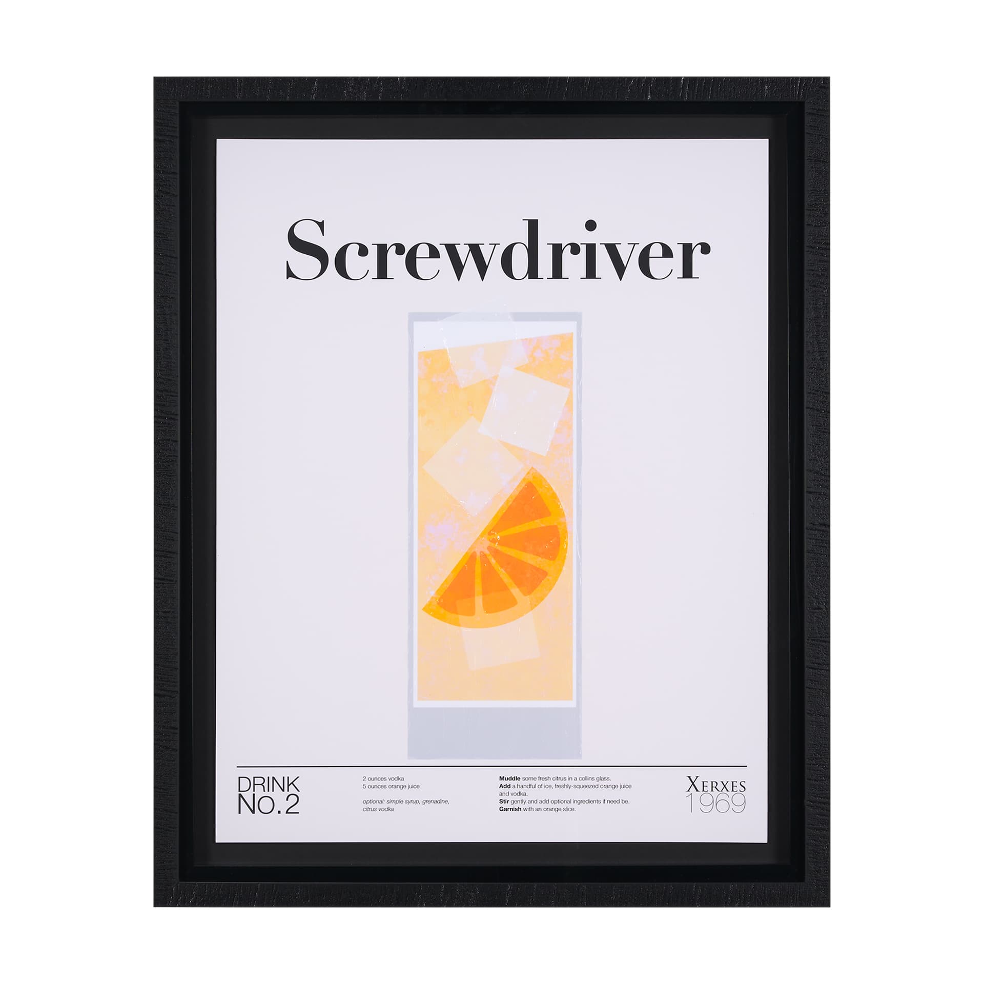 Screwdriver by Mercana Studio a Hand Embellished Textured Framed Art Print Matted under Glass — product photograph