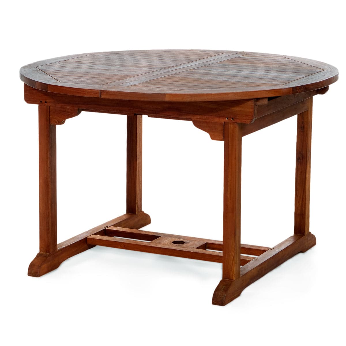 5-Piece Teak Oval Extension Table Stacking Chair Set TE70-24 — product photograph