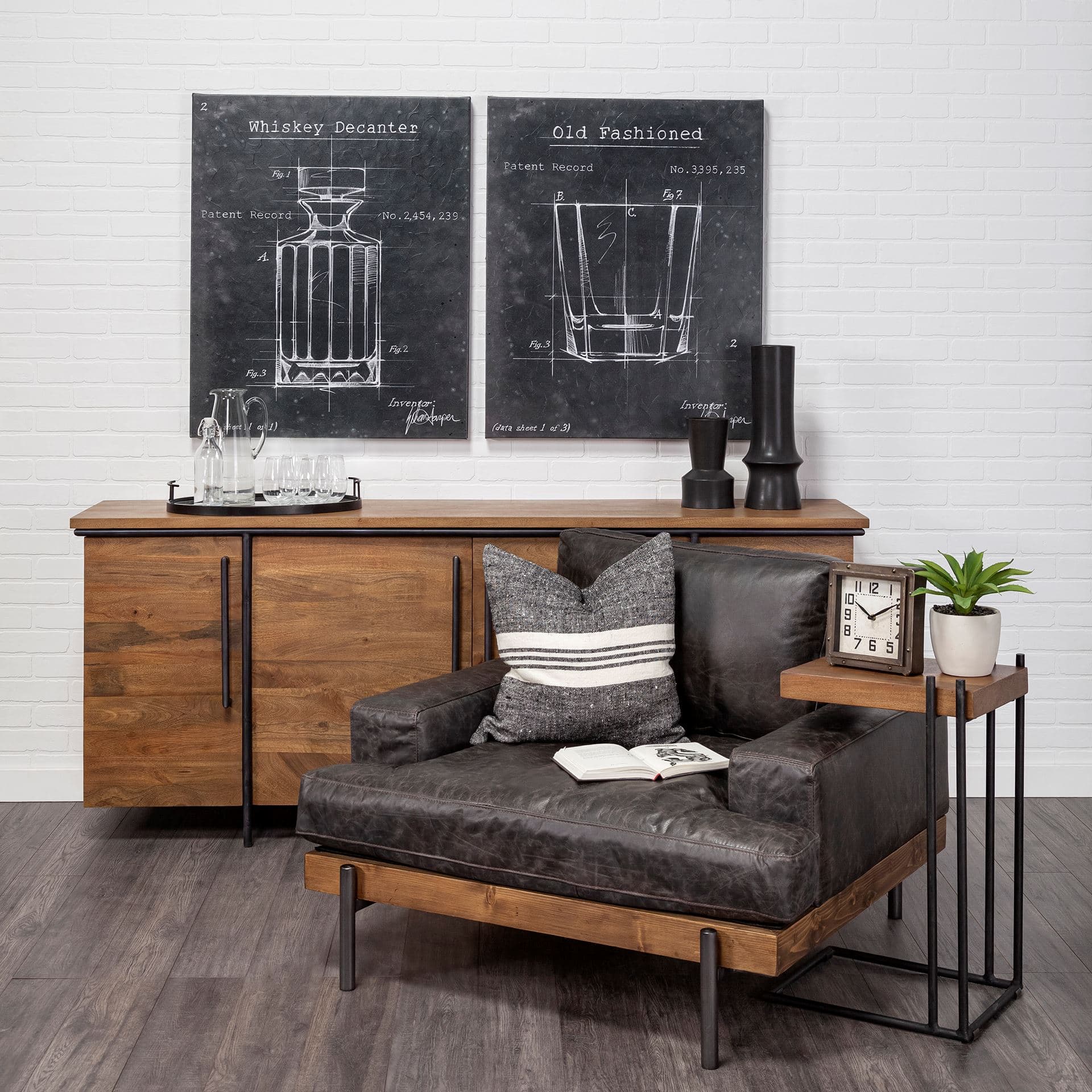 Redding Bronze Toned Metal Square Table Clock — product photograph
