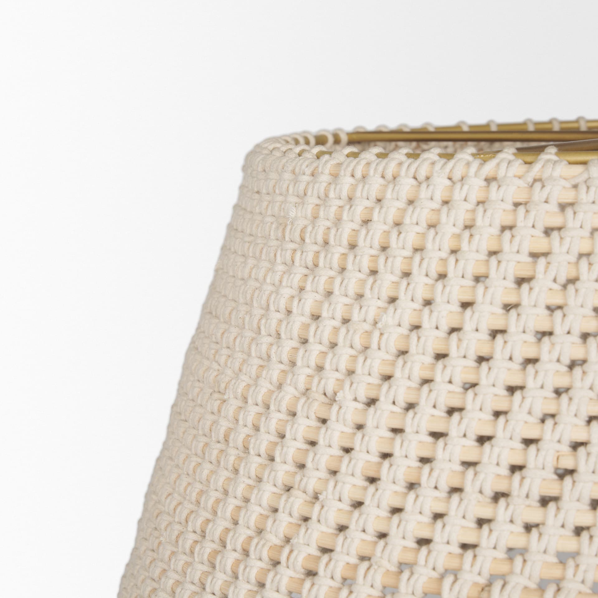 Tosha 1-Light Tapered Cotton Rope Drum Pendant — product photograph