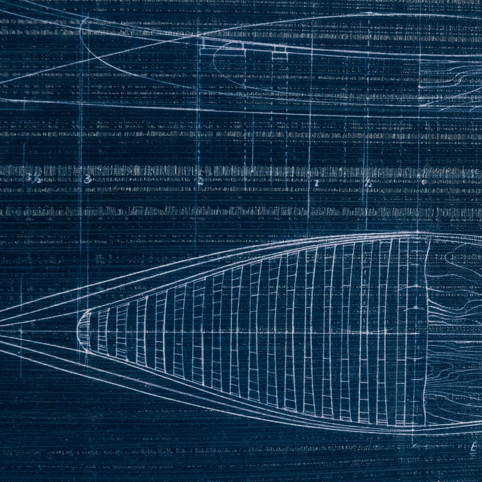 Canoe Blueprint by Dayna a Hand Embellished Textured Framed Art Print Matted under Glass — product photograph