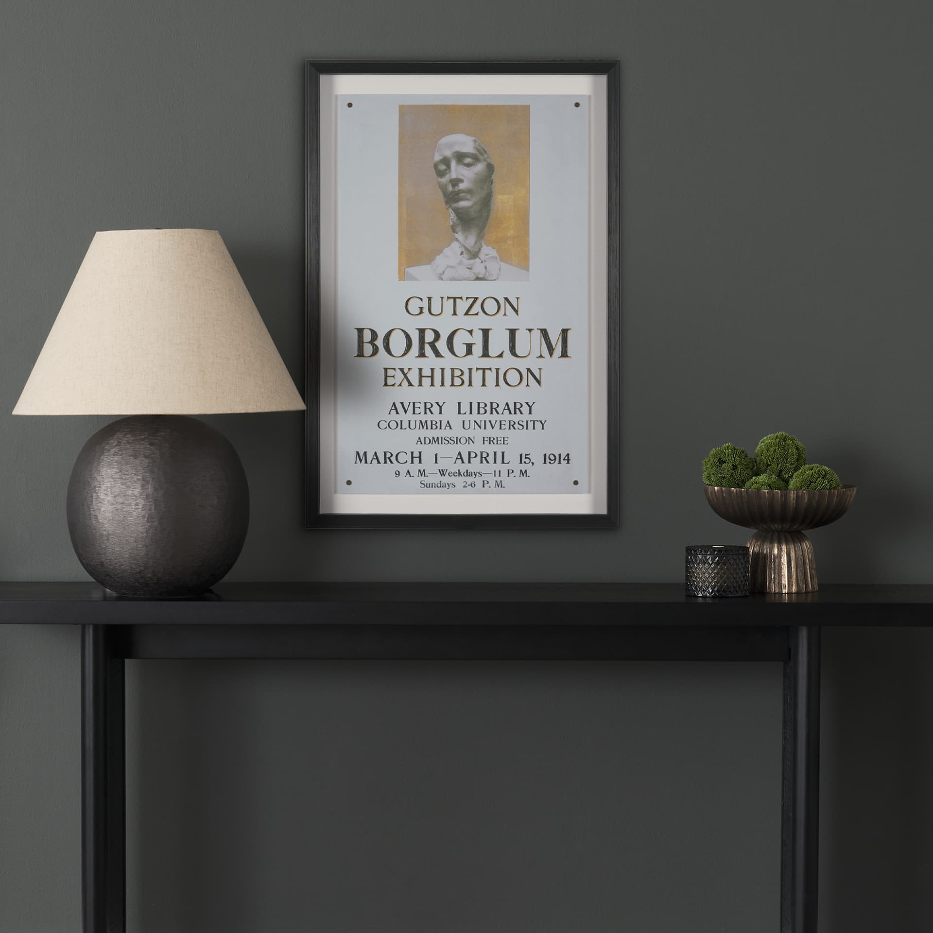 Ephemera Sculpture by The Vintage Collection Hand Embelished Text Framed Artwork Matted under Glass — in a styled room