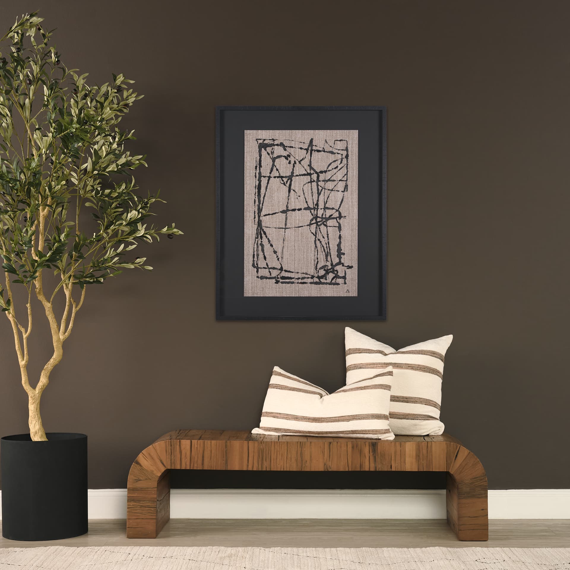 Modern Work 1 by Mercana Studio a Hand Embellished Textured Framed Art Print Matted under Glass — product photograph