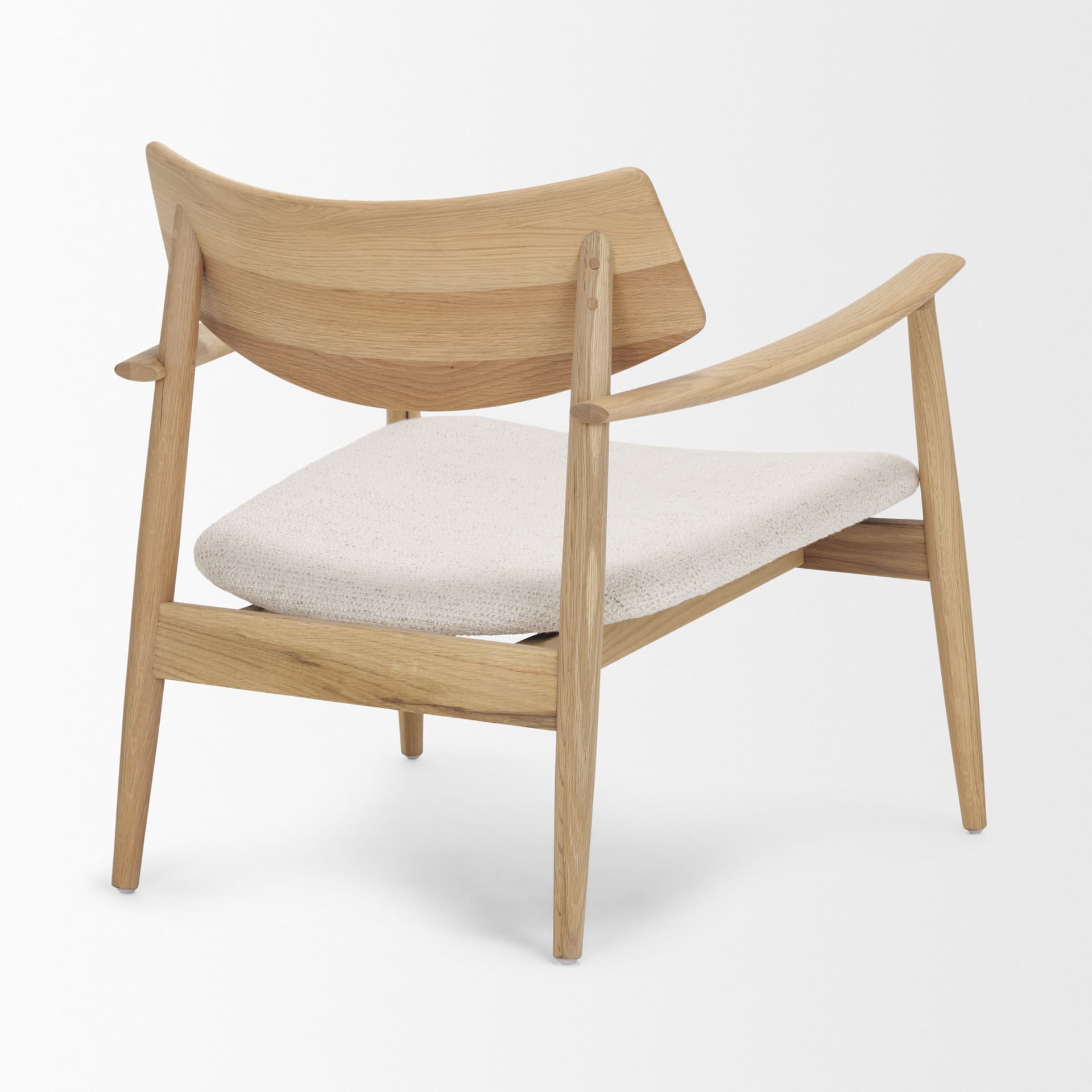 Haggen Light Brown Oak Wood w/ Cream Fabric Accent Chair — product photograph