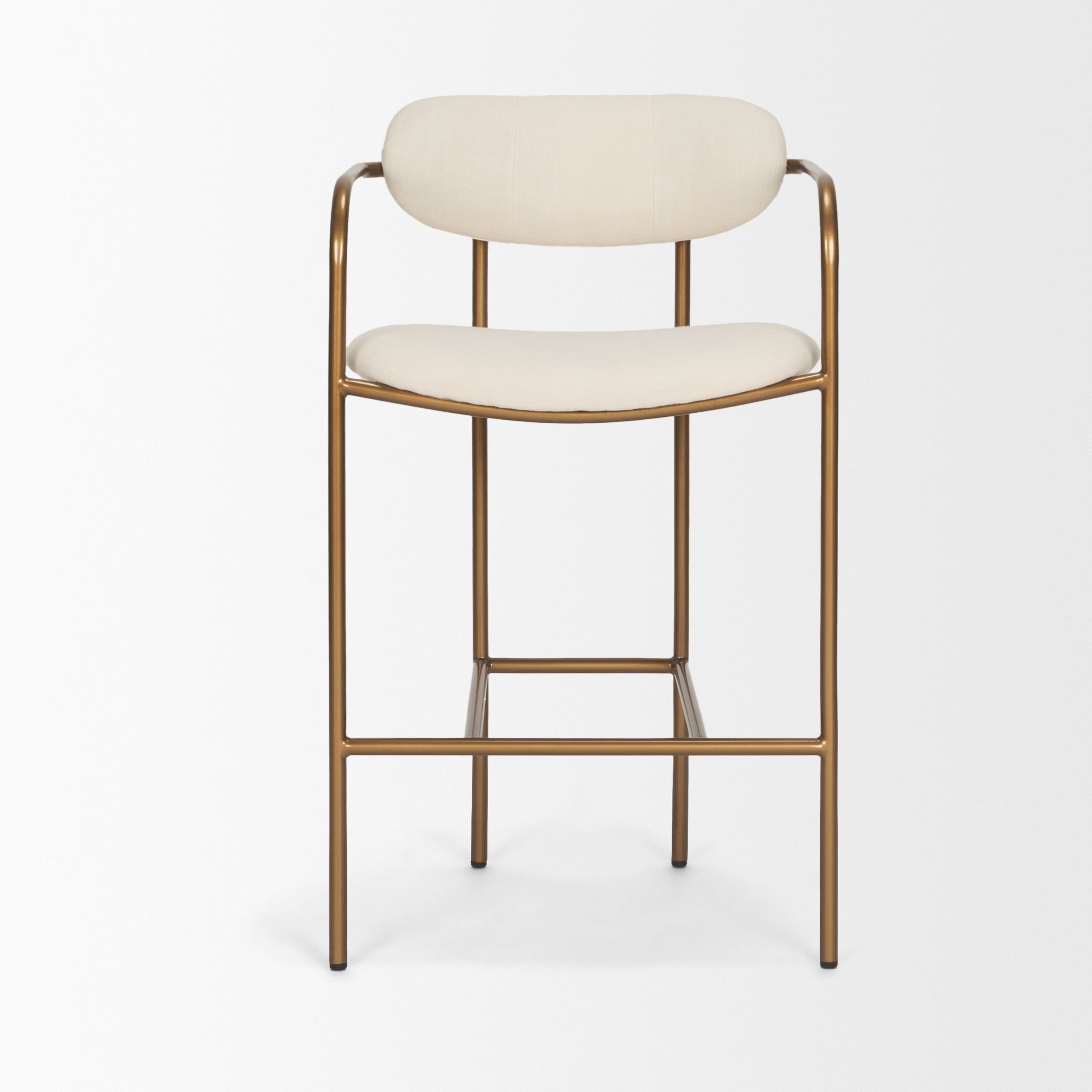 Parker Backless 36.5in Seat Counter Stool | Cream Fabric w/ Gold Metal — product photograph
