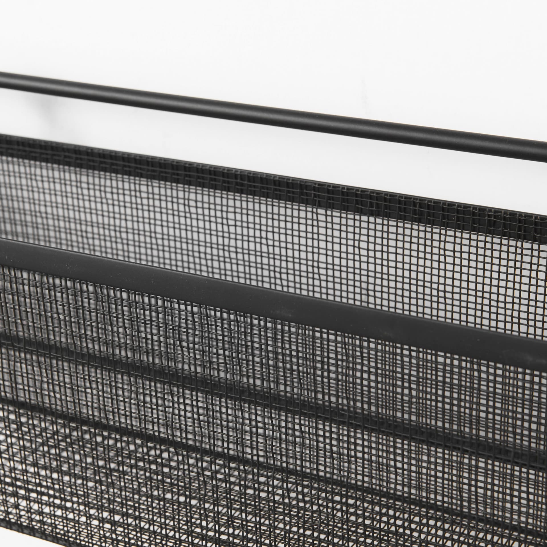 Macrinus 23.4L x 5.5W x 38.6H Black Metal W/Mesh Wall Mounted Shelf — product photograph