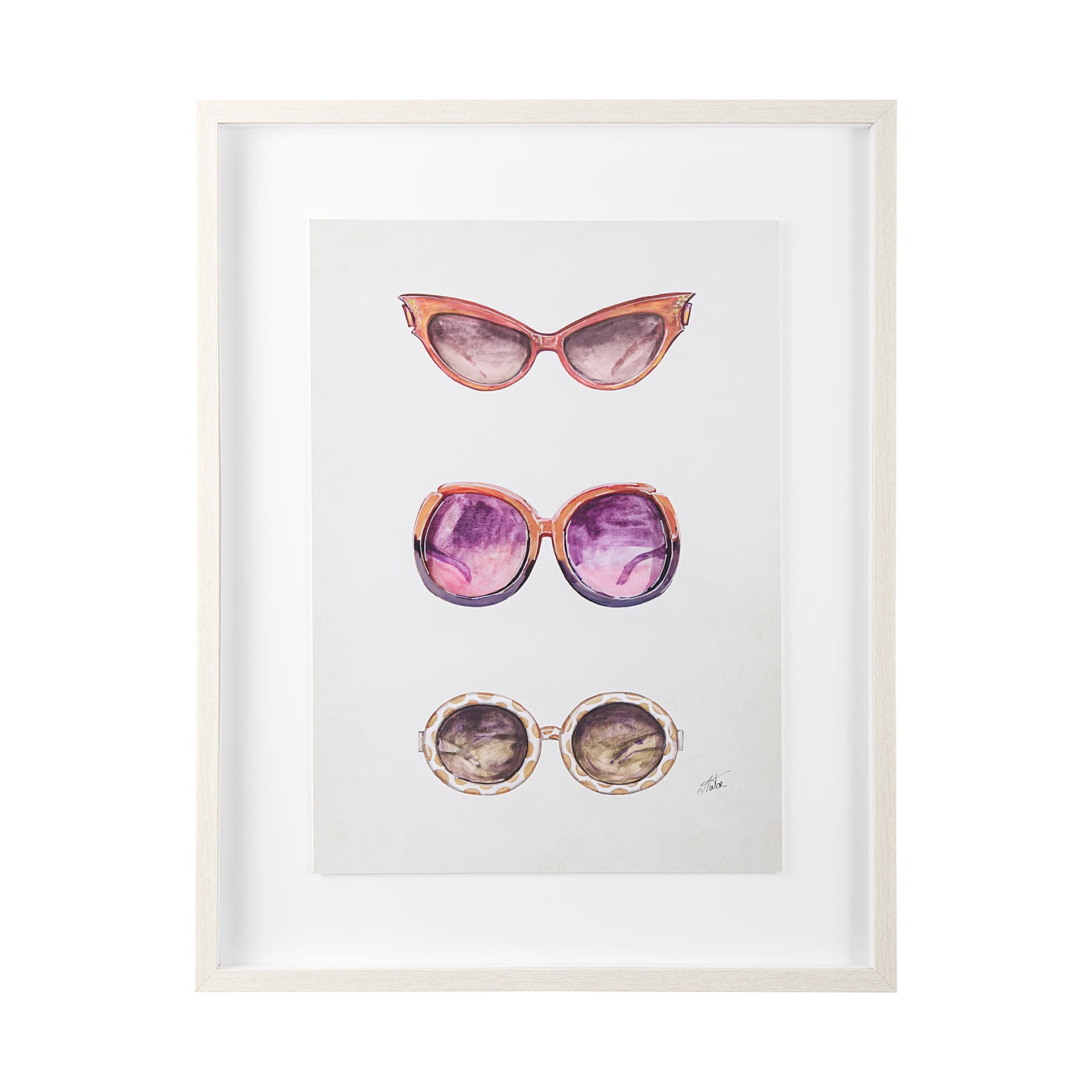 Sunglass Collection II by Mercana Studio Hand Embellished Framed Art Print Matted under Glass — product photograph