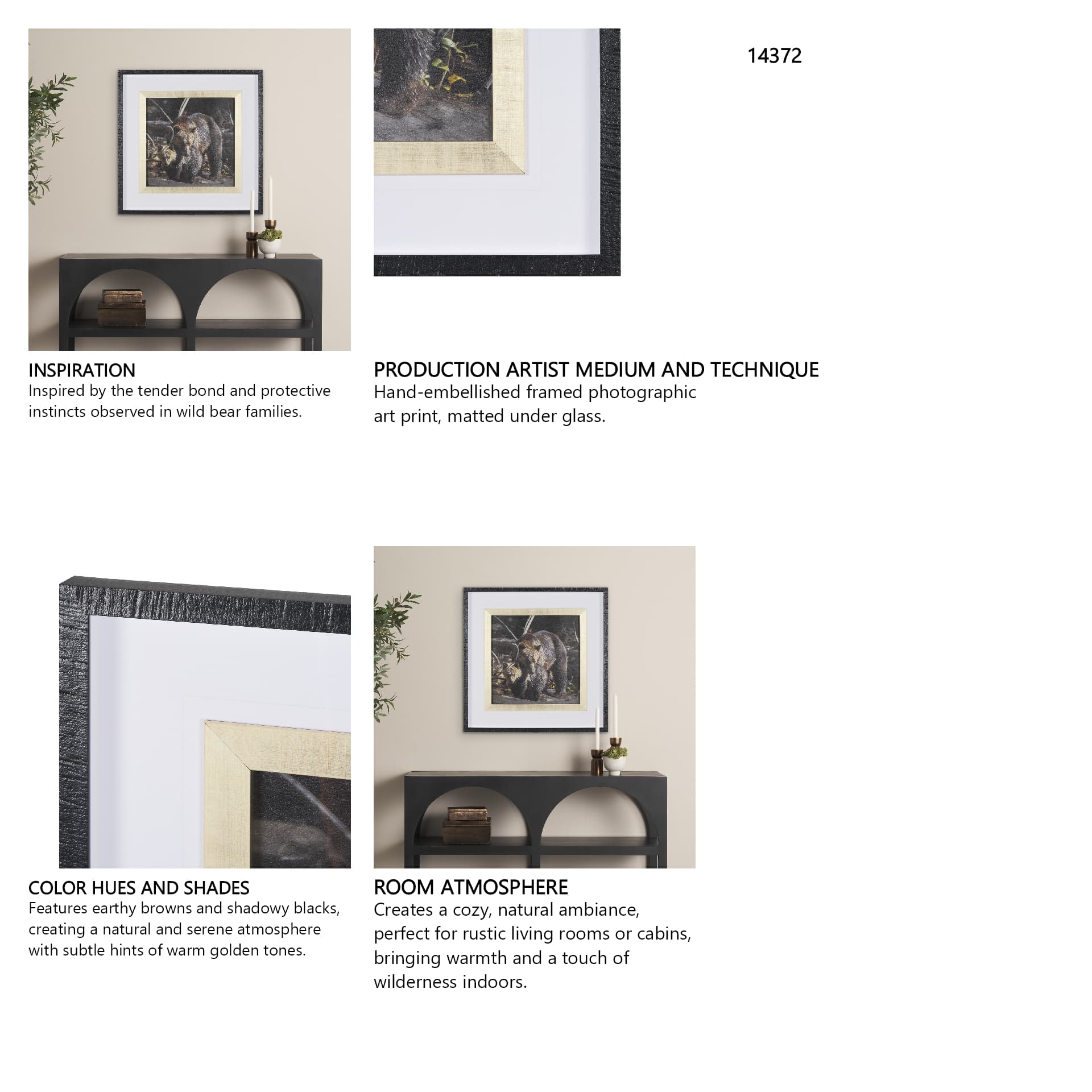 Mom and Cub by Chad Mackay a Hand Embellished Textured Framed Photo Art Print Matted under Glass — in a styled room