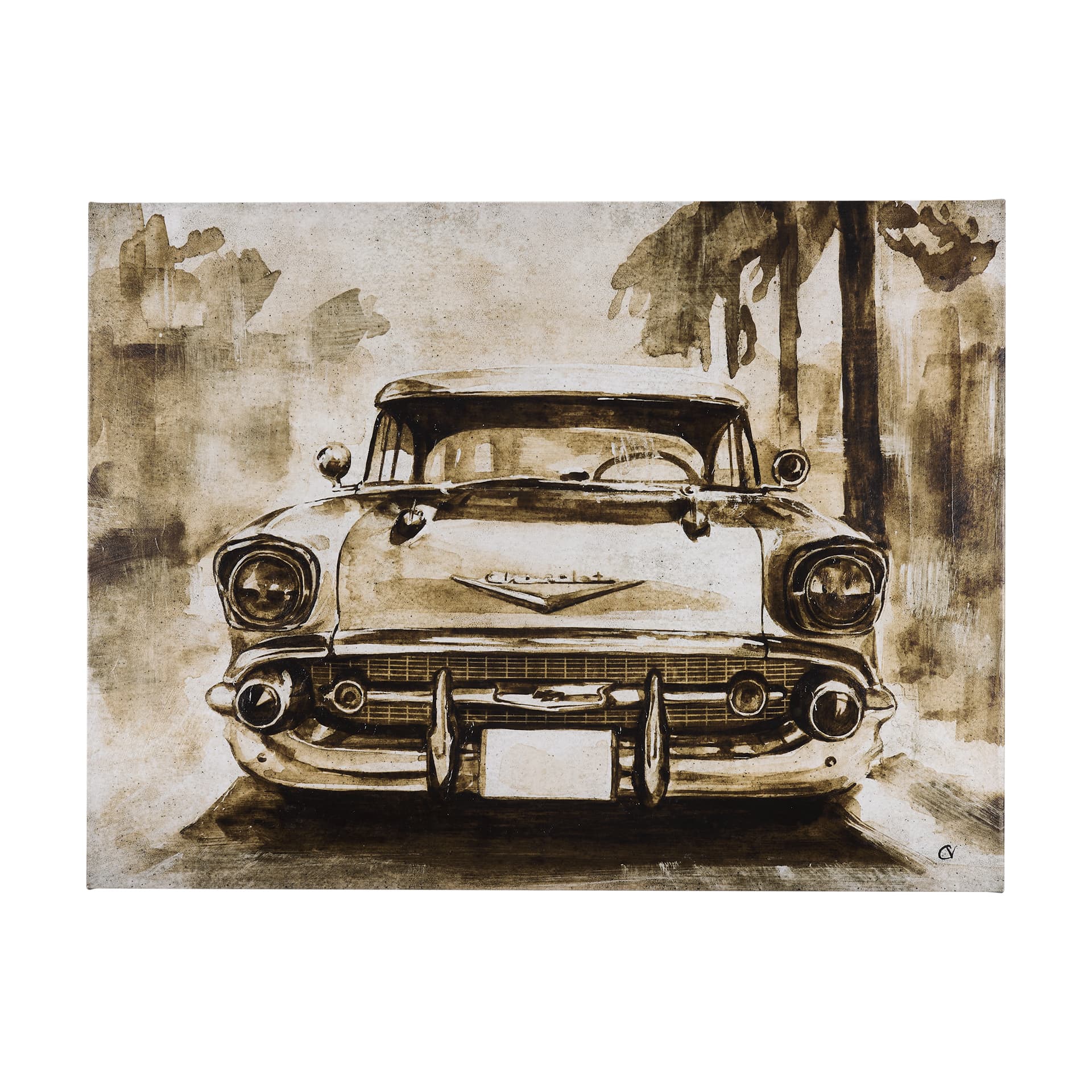 Vintage Car Picture IV by Mercana Studio a Hand Embellished Textured Canvas — product photograph