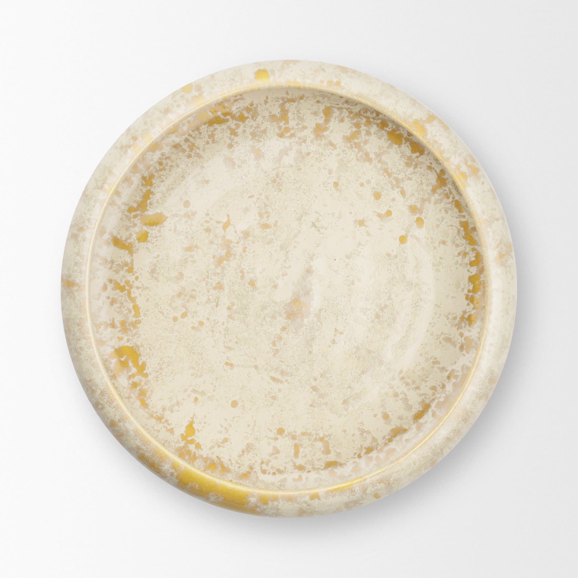 Ophelia Cream and Beige Glazed Terracotta Decorative Bowl — product photograph