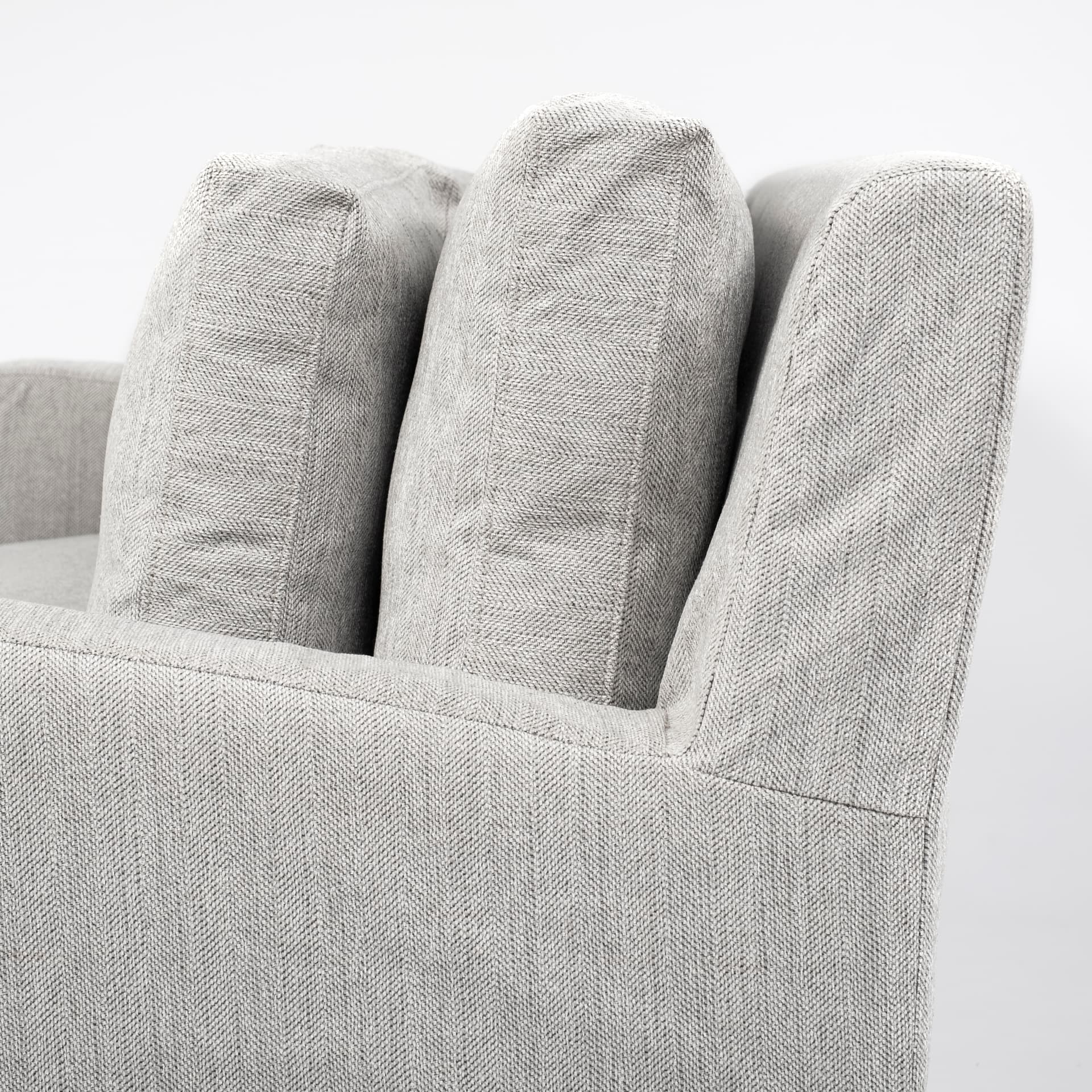 Denly II 92.5W Frost Gray Slipcover Three Seater Sofa — product photograph