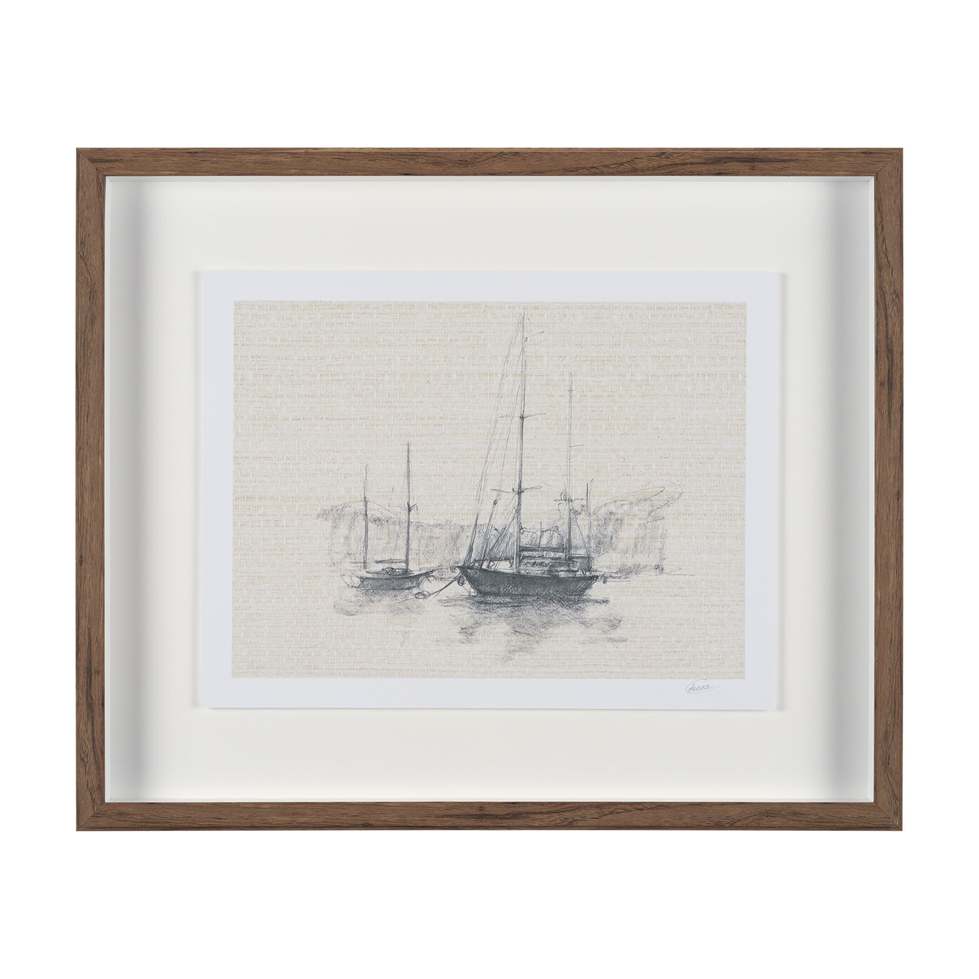 Sail Away IV by Mercana Studio a Hand Embellished Framed Art Print Matted under Glass — product photograph