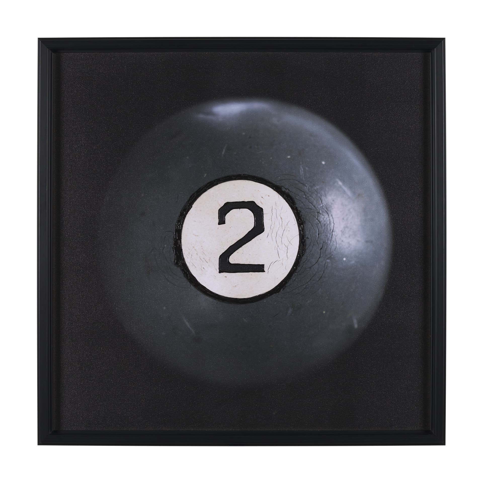 Billiard III 2 Ball by Chris Dunker a Hand Embelished Textured Framed Art Decograph Print — product photograph
