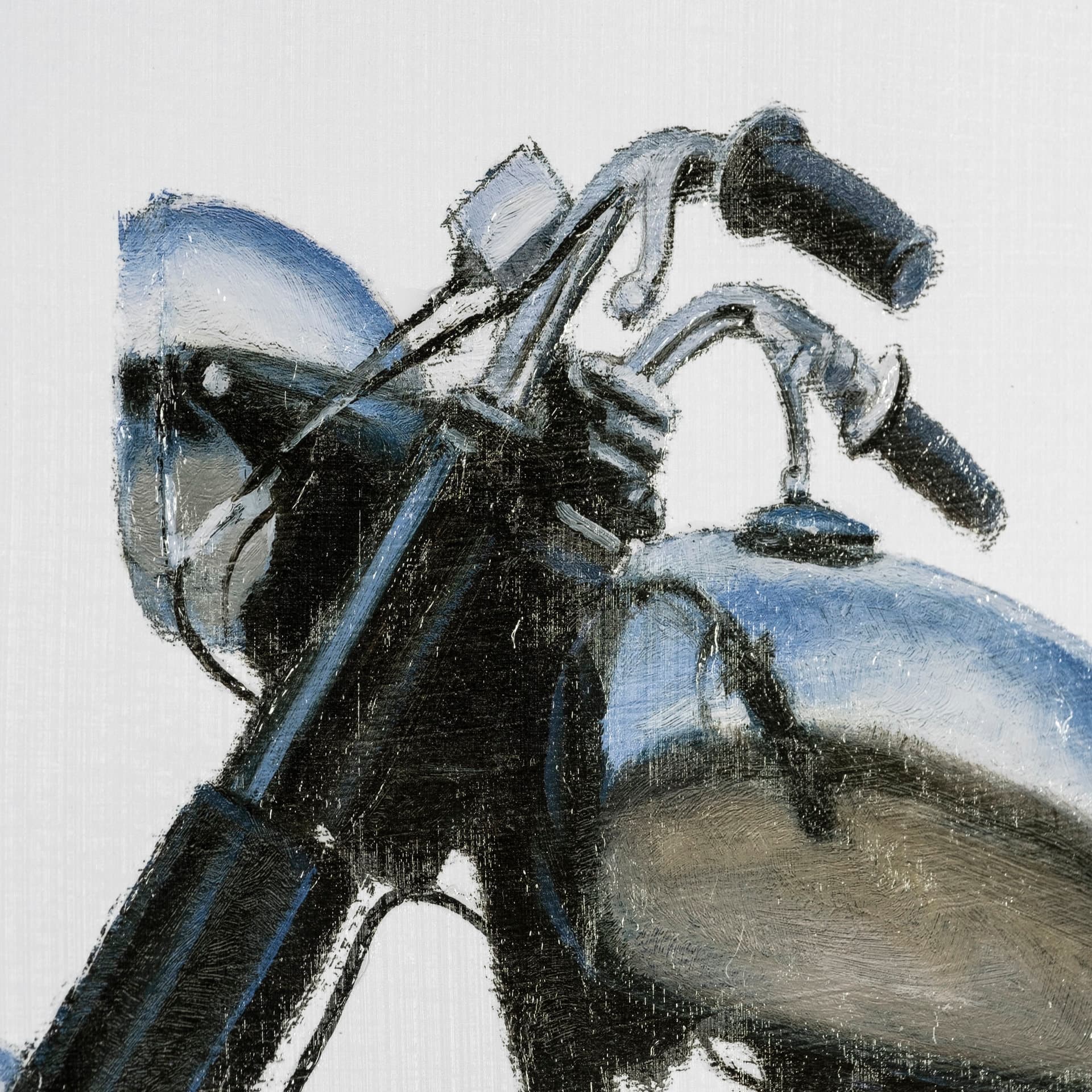 Lets Roll White II by James Wiens a Hand Embellished Textured Framed Art Print Matted under Glass — product photograph
