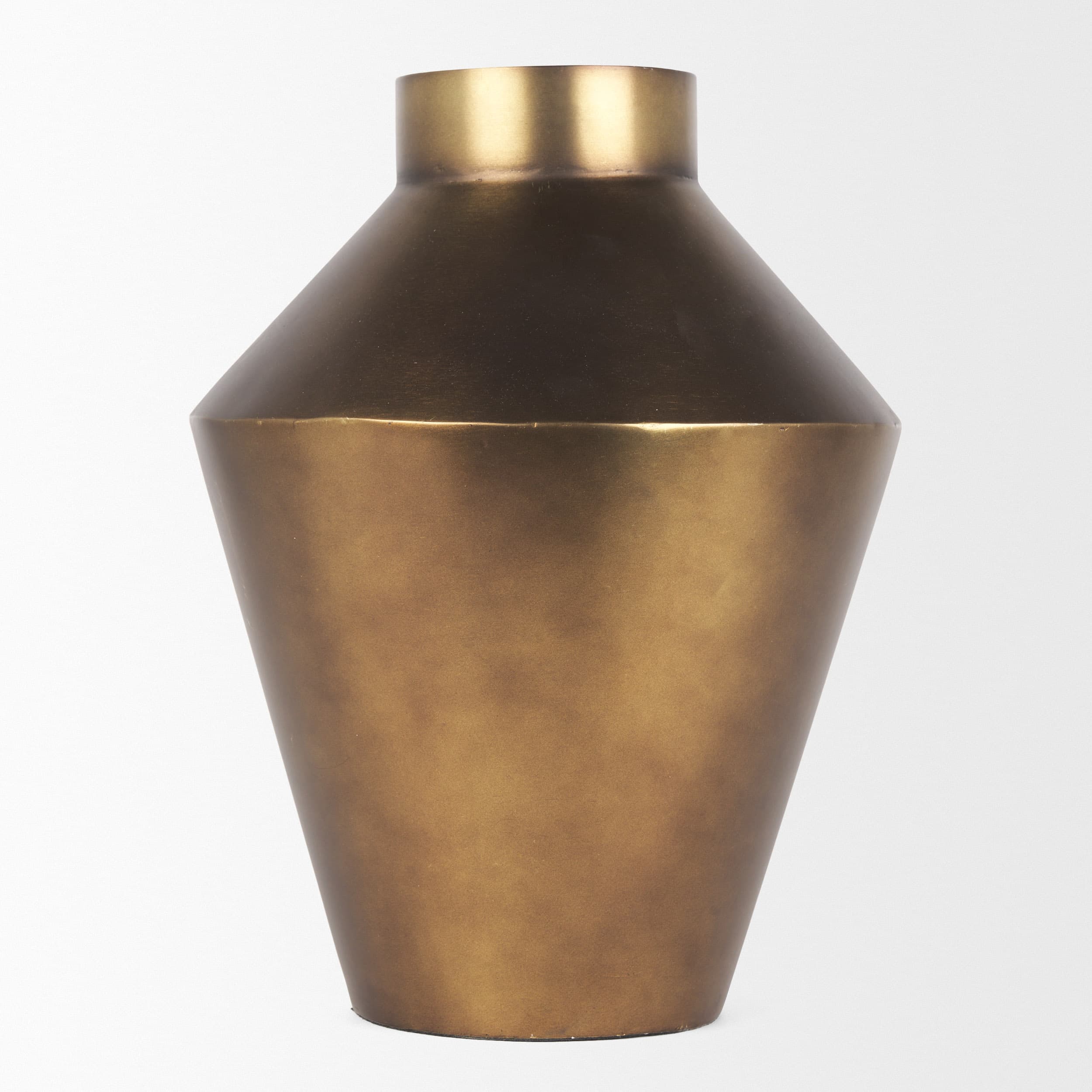 Perrin Large Brushed Gold Metal Decorative Vase — product photograph