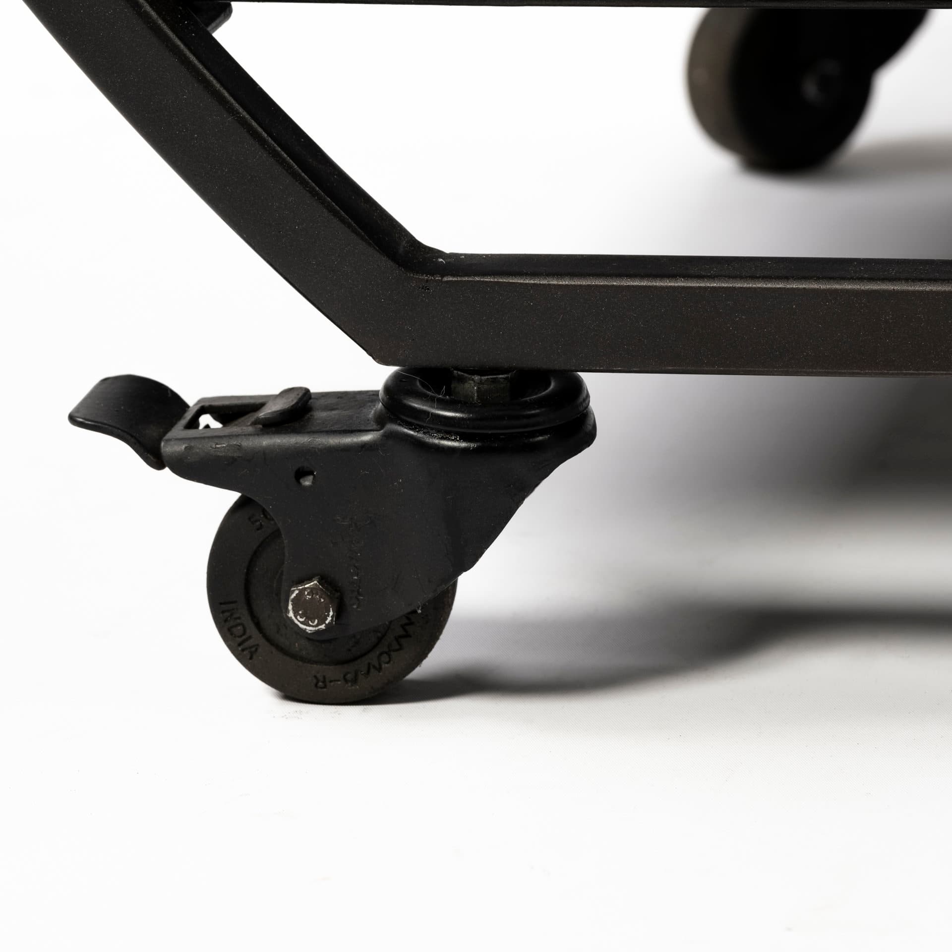 Chriselle Black Metal And Glass Two Tier Bar Cart — product photograph