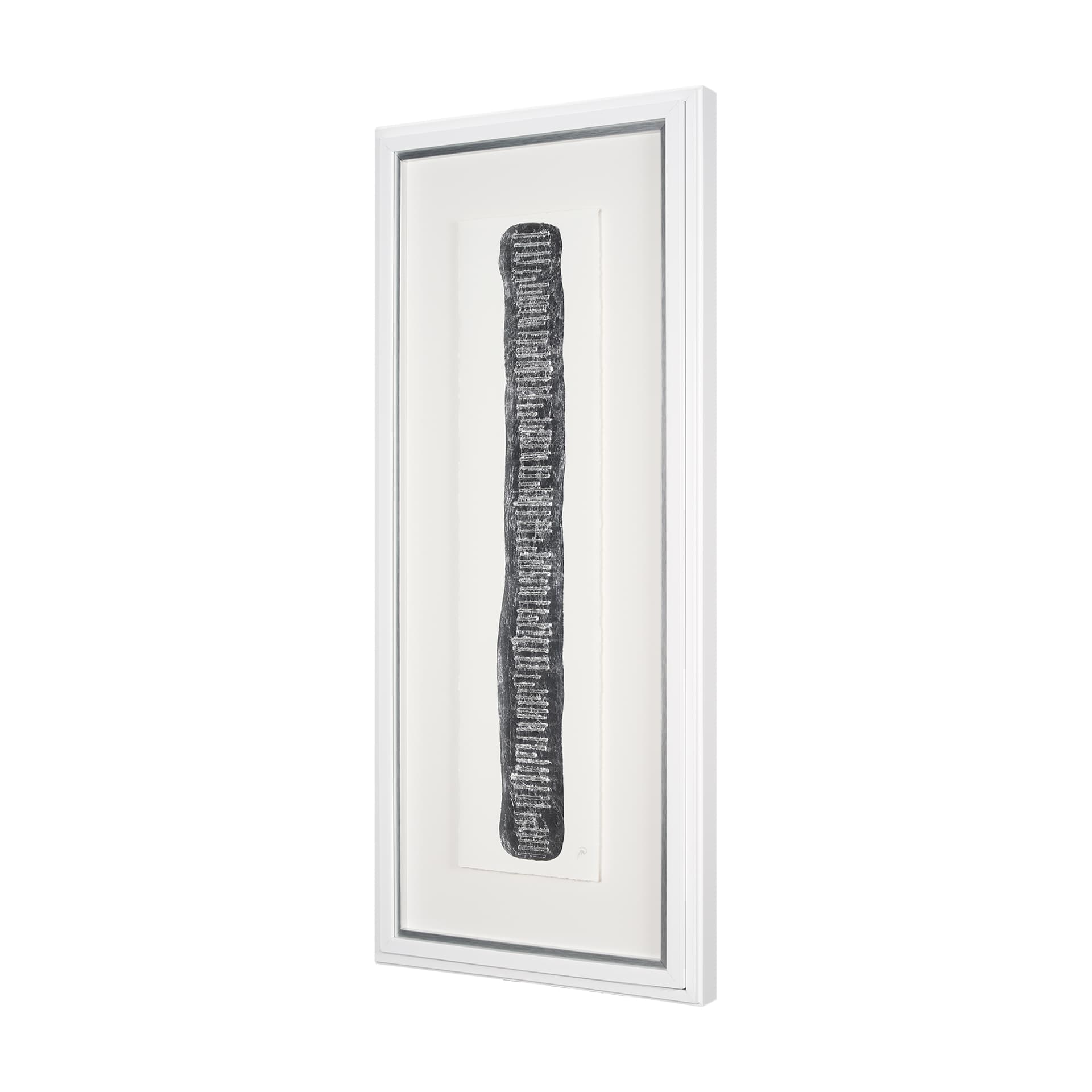Random Lines Silver Flood by Studio M a Handmade Original Framed Artwork under Glass — product photograph