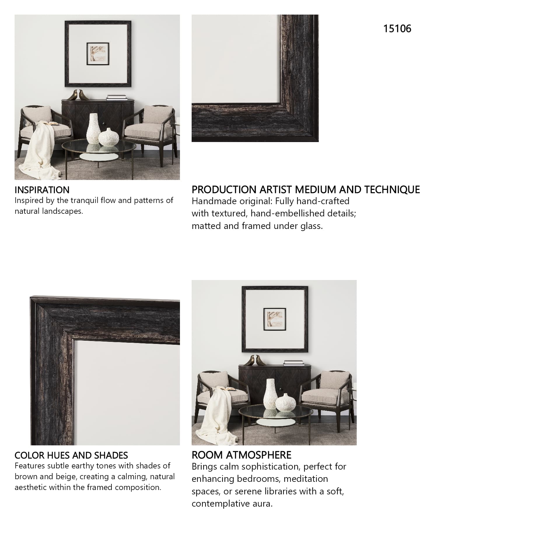 Mighty Oak by Studio M a handmade Original Framed Artwork under Glass — in a styled room