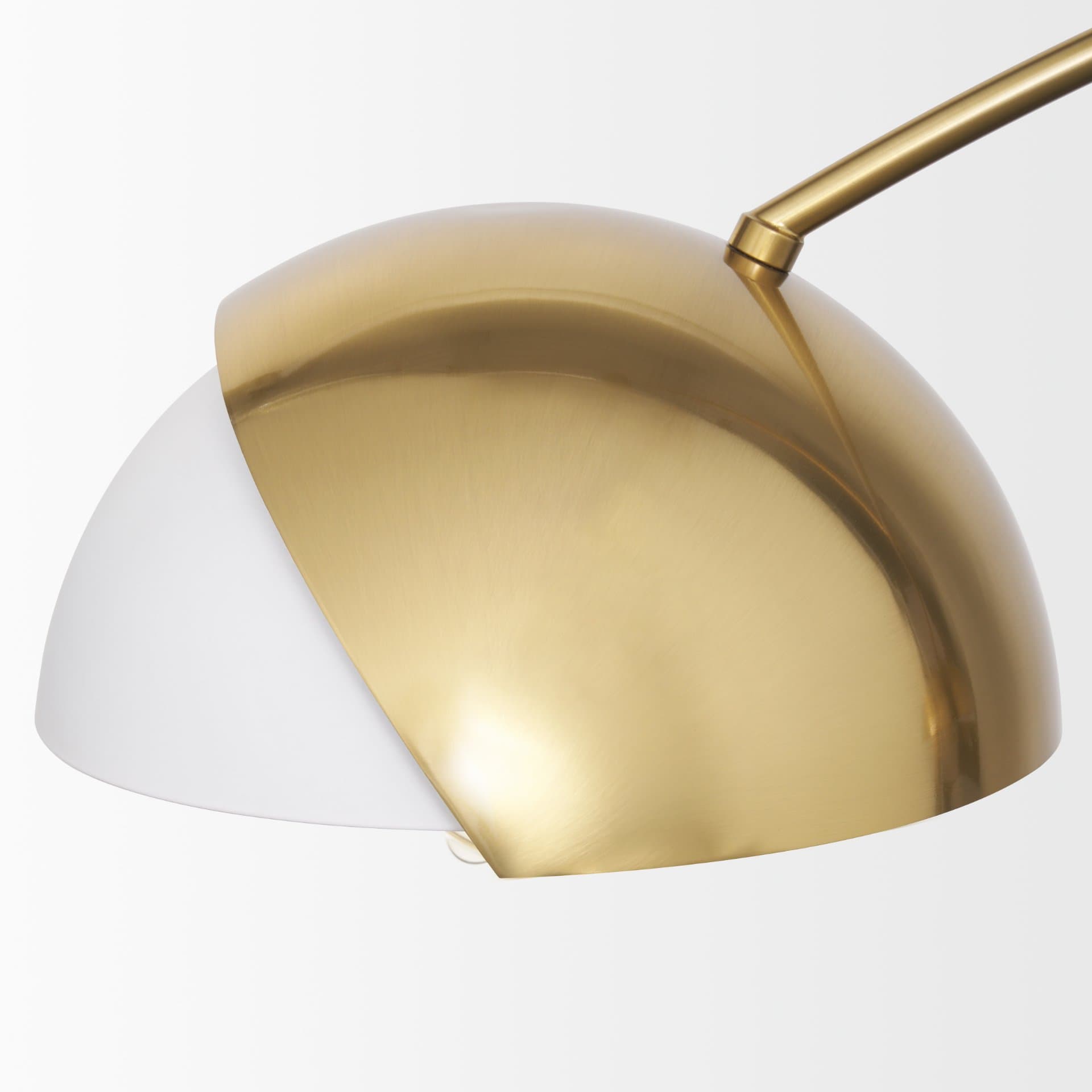 Cybill Brushed Brass w/ White Metal Shades 2-Light Chandelier — product photograph