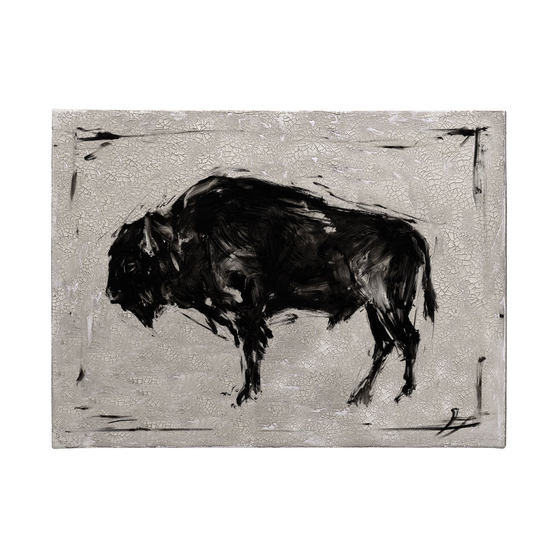 Dynamic Bison II by Ethan Harper a Hand Embellished Textured Canvas — product photograph