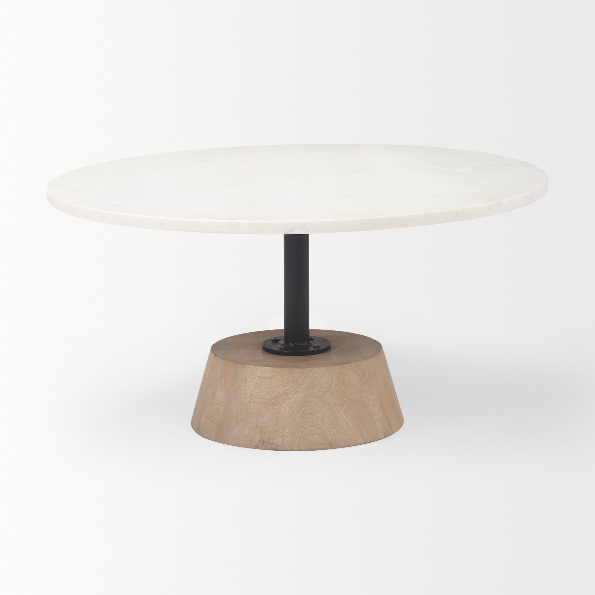 Maxwell Marble Top Pedestal Base Round Coffee Table — product photograph