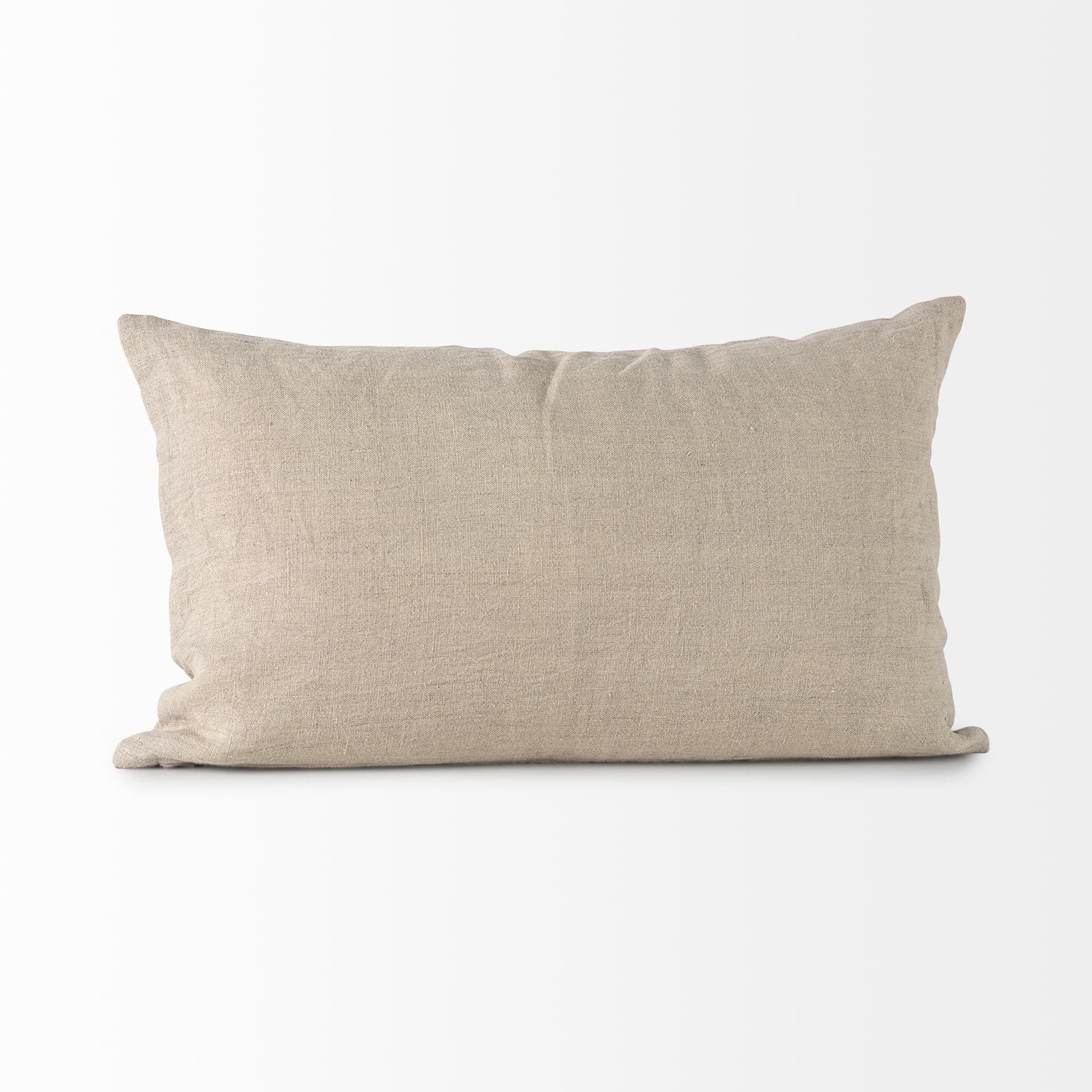 Lacey 13x21 Beige/White Decorative Pillow Cover w/Down Filler — product photograph