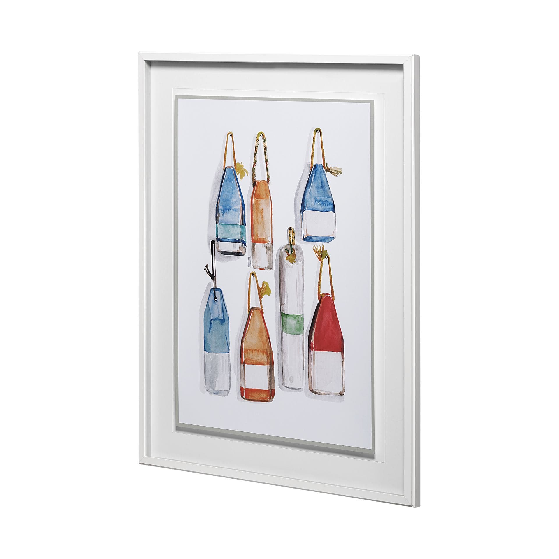 Watercolor Buoys I by Jenifer Paxton Parker a Framed Art Print Matted under Glass — product photograph