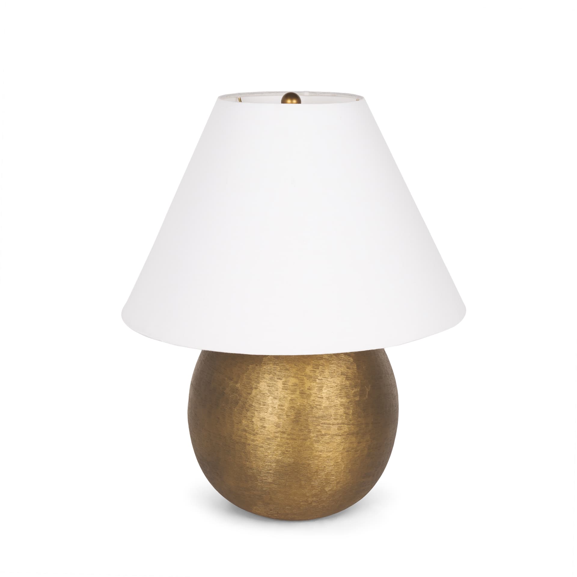 Sadiyah Antiqued Gold Brushed Metal w/ Cream Shade Table Lamp — product photograph