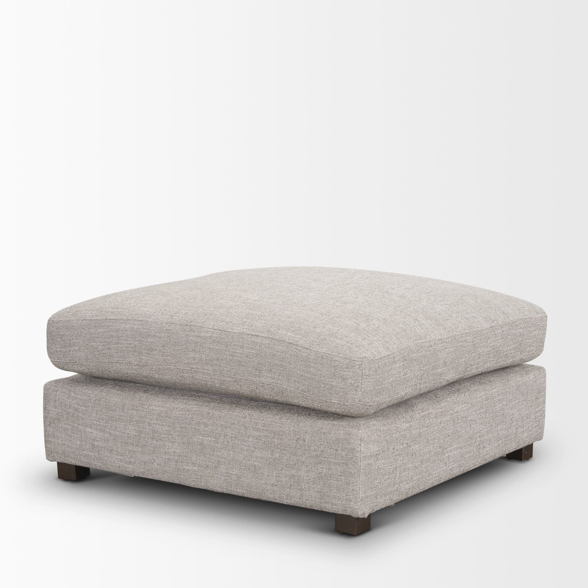 Halston Large Ottoman Light Gray Performance Fabric — product photograph
