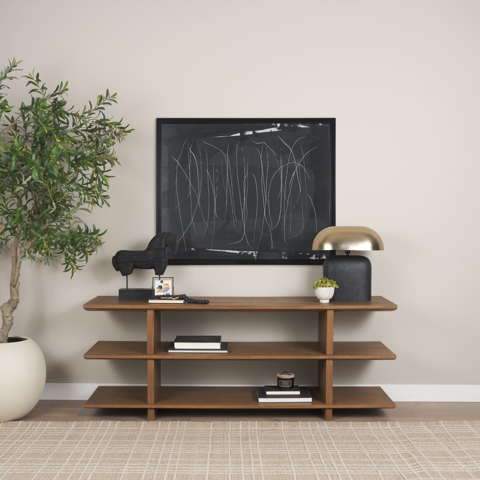 Equus Black Wooden Horse Decorative Object — product photograph