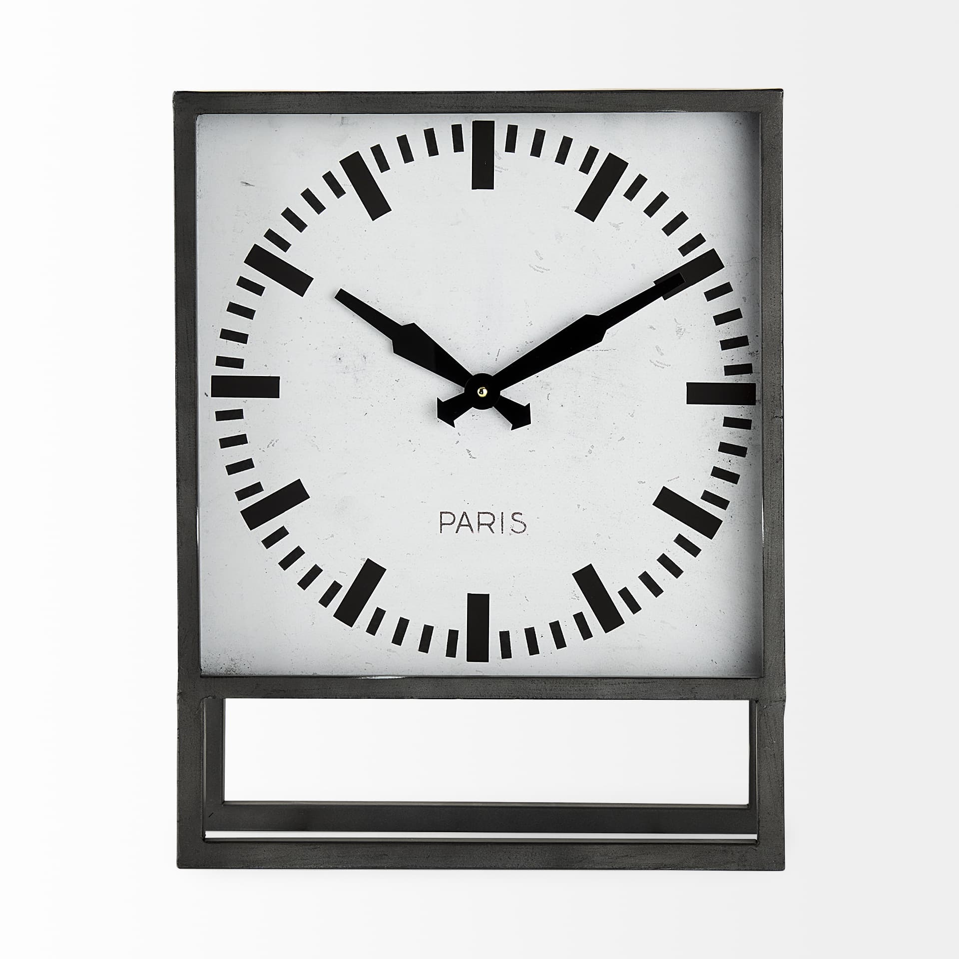 Felix Gray Metal Square Table Clock — product photograph