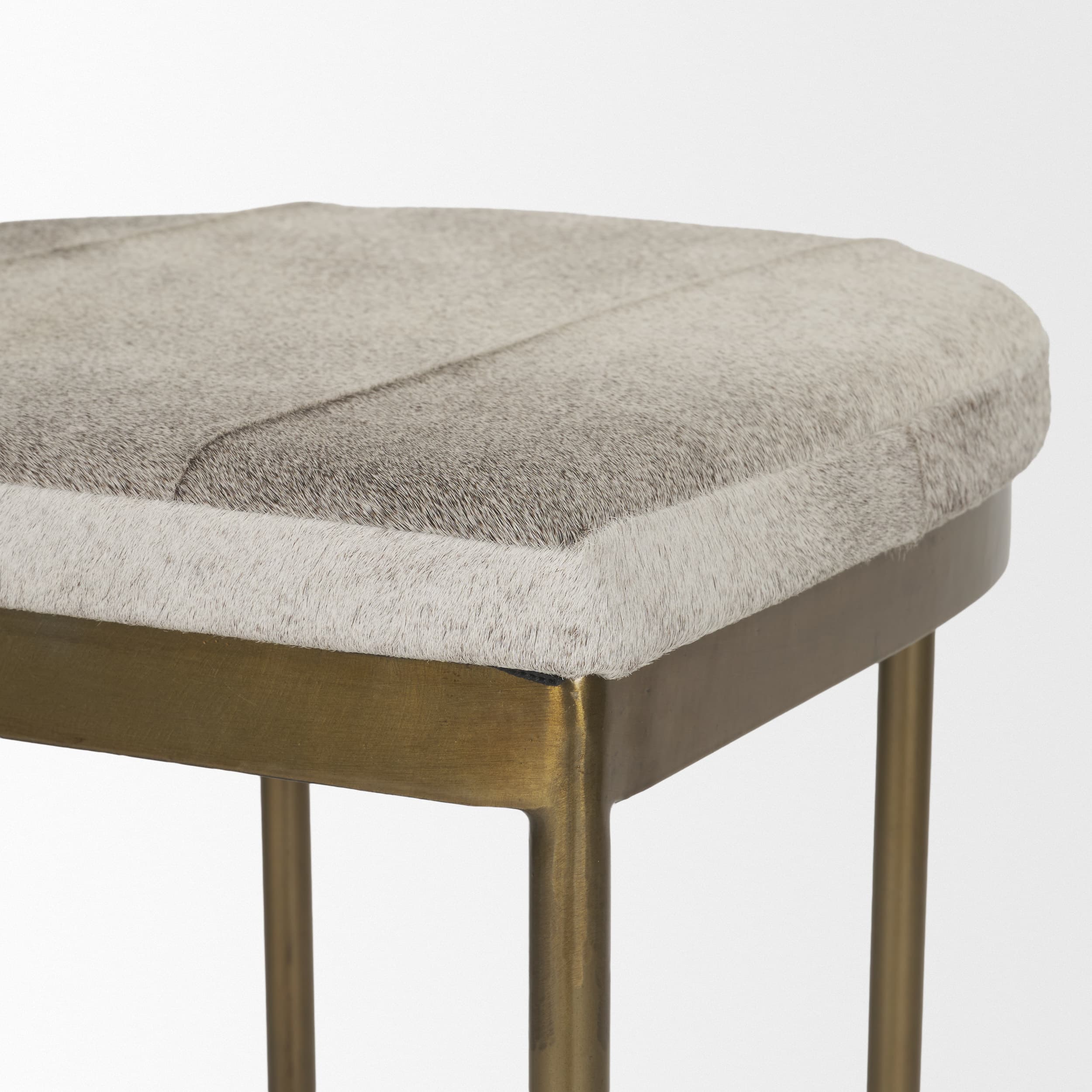 Millie Backless 26.25in Seat Counter Stool | Gray Hair-On-Hide — product photograph