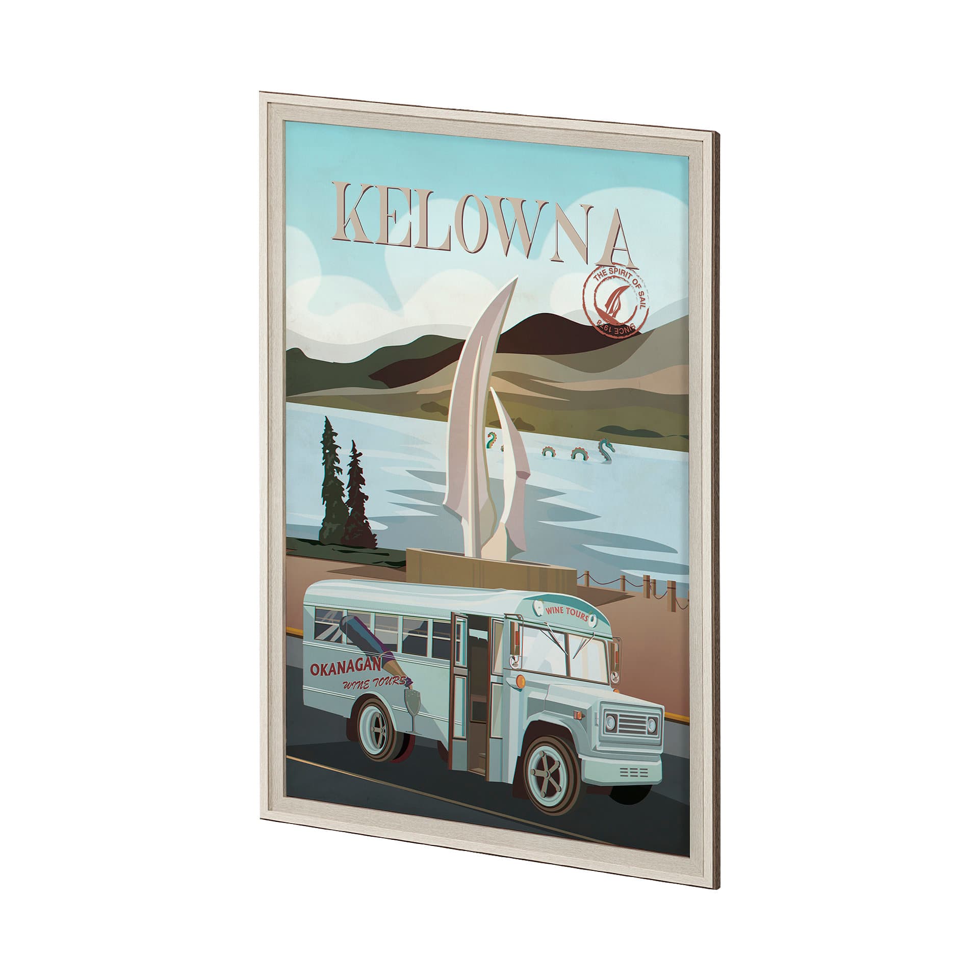 Kelowna Go Canada (XL) by Mercana Studio a Hand Embellished Decograph Framed Art Print under Glass — product photograph